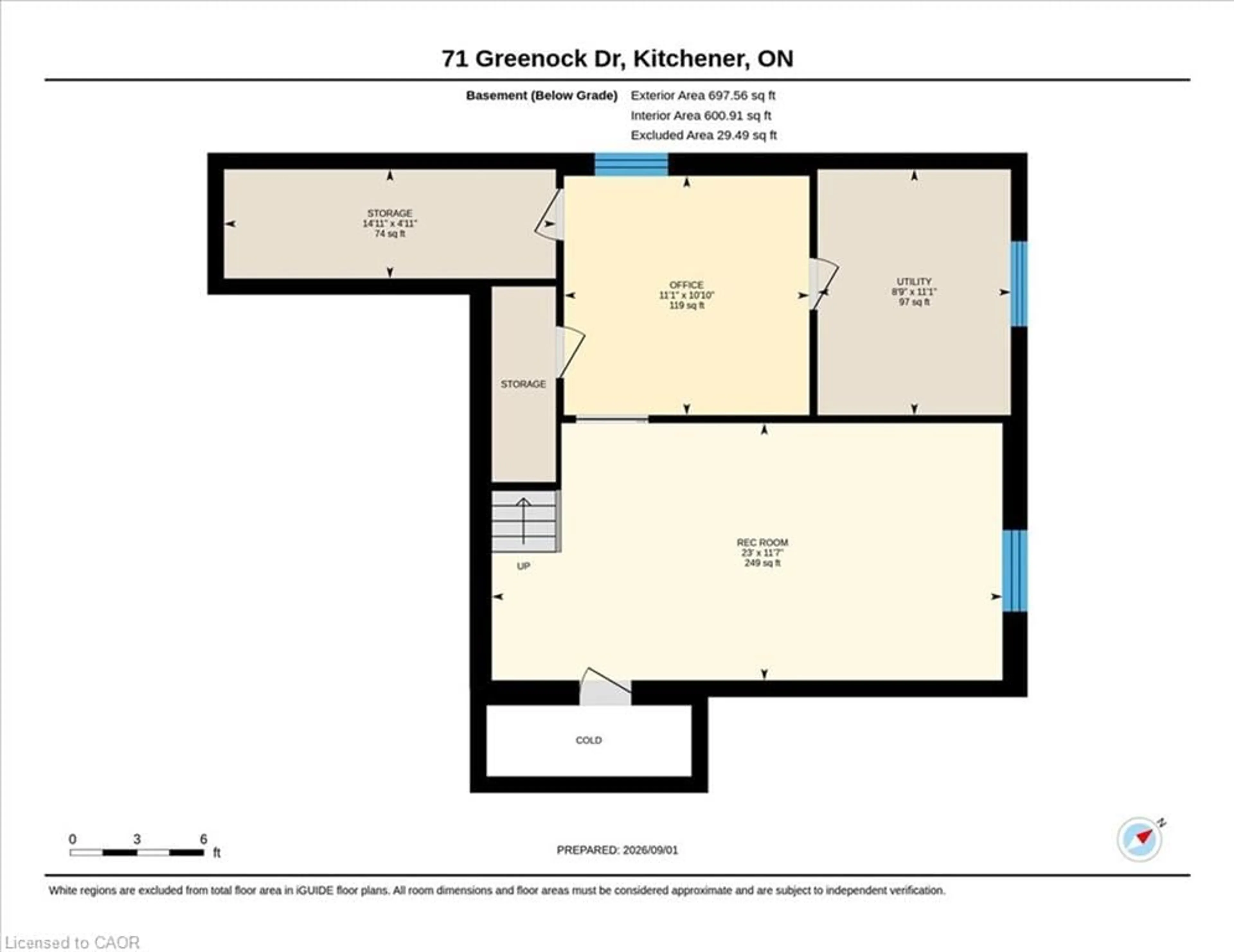 Floor plan for 71 Greenock Dr, Kitchener Ontario N2E 2J9