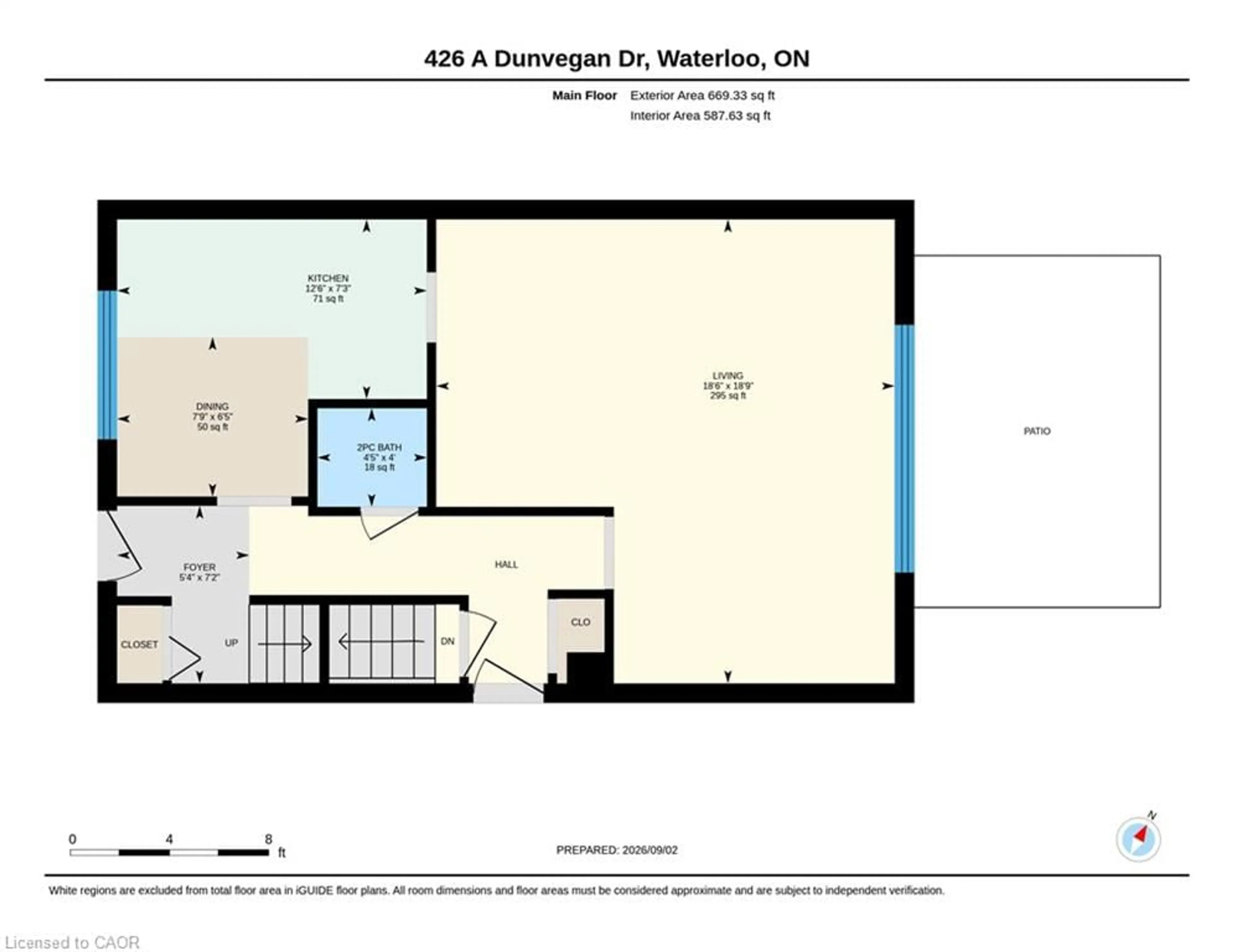 Floor plan for 426A Dunvegan Dr, Waterloo Ontario N2K 2C7