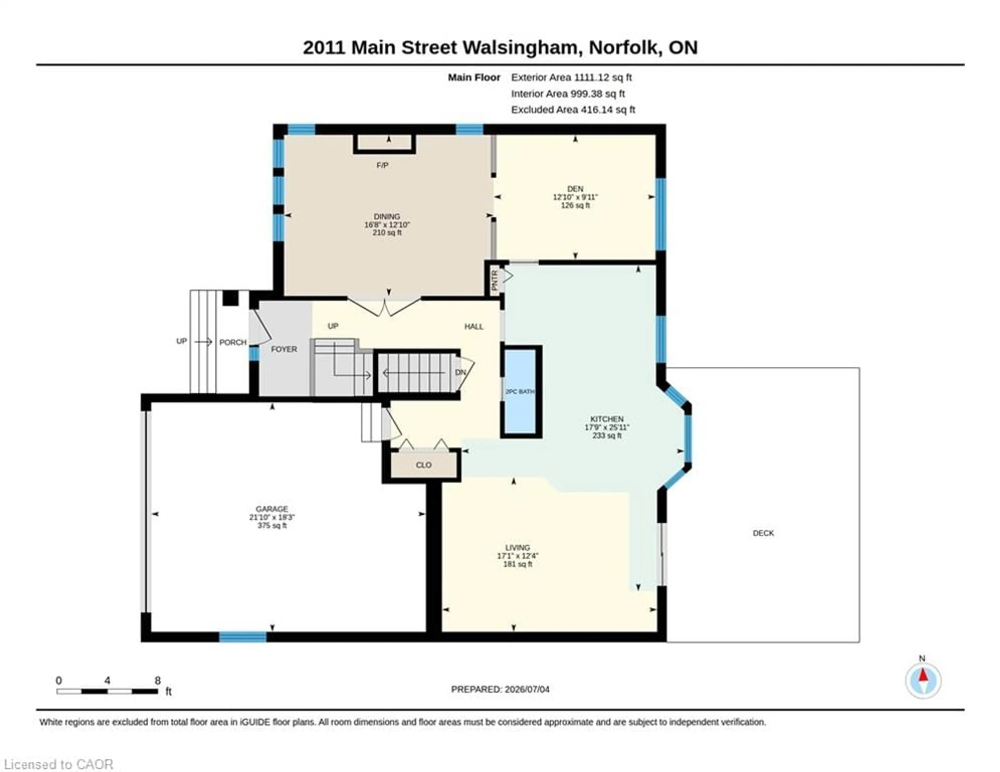 Floor plan for 2011 Main St, Walsingham Ontario N0E 1X0