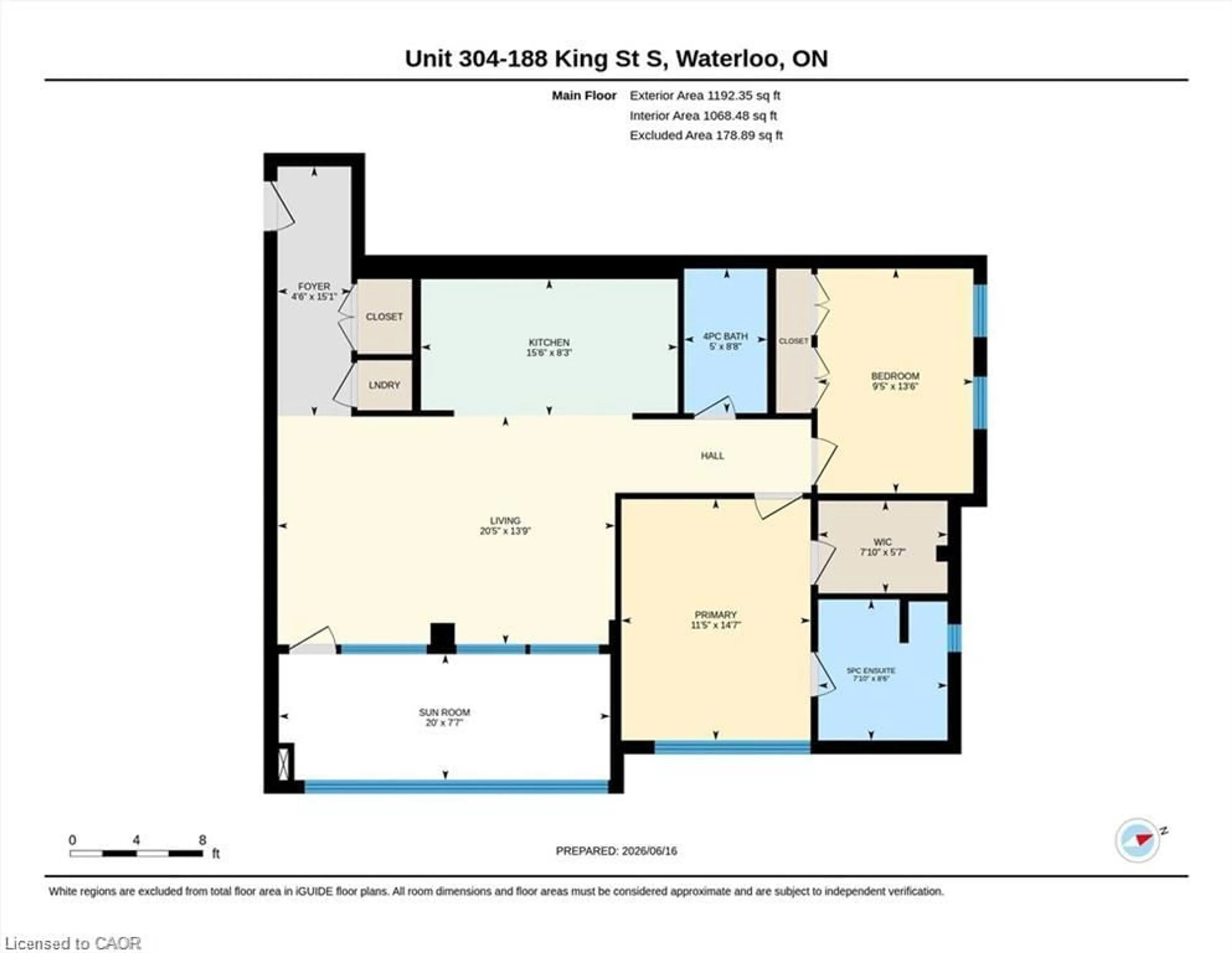 Floor plan for 188 King St #304, Waterloo Ontario N2J 0C6