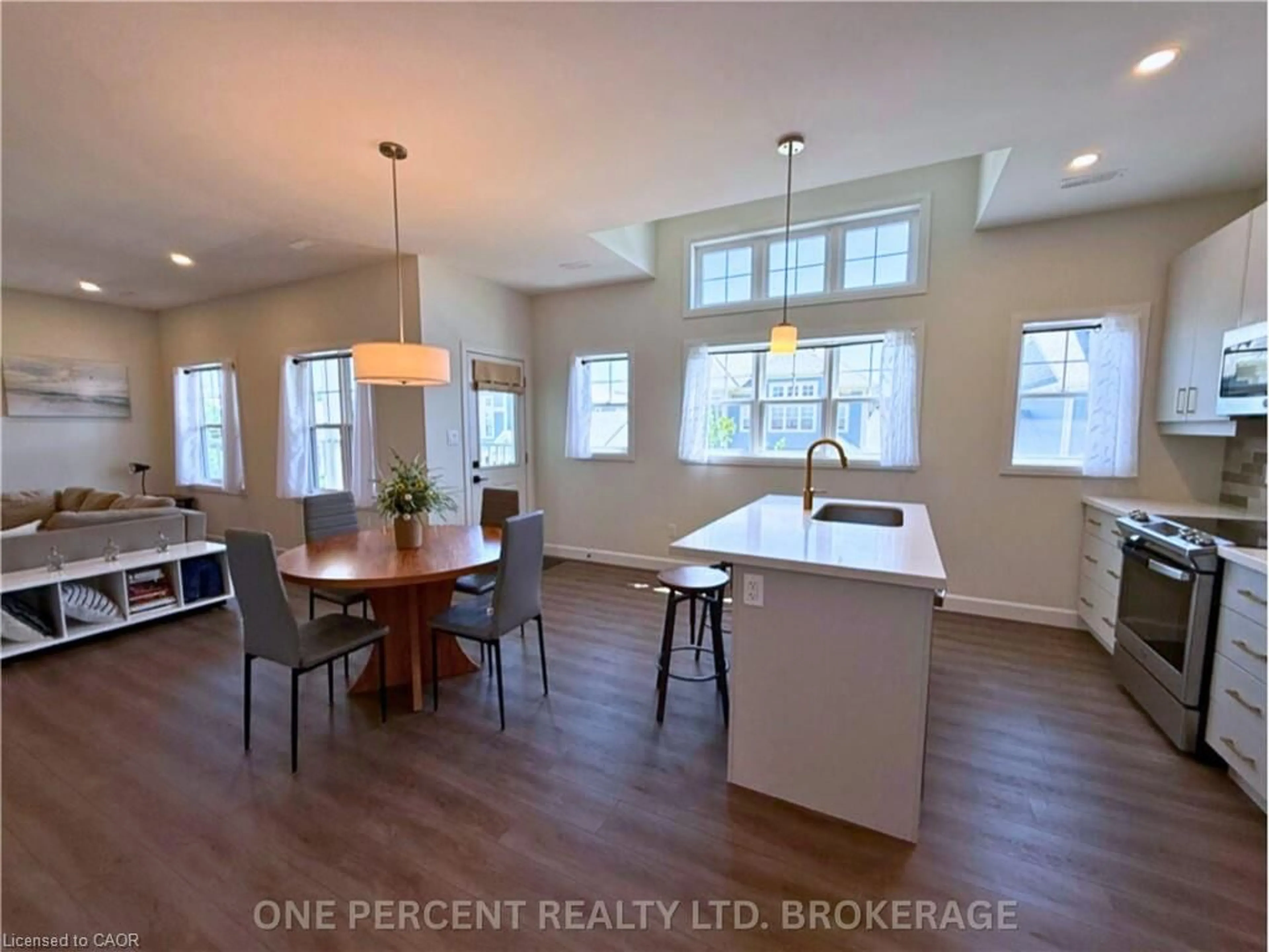 Open concept kitchen, wood/laminate floor for 6 Shores Lane #7, Crystal Beach Ontario L2N 0B7