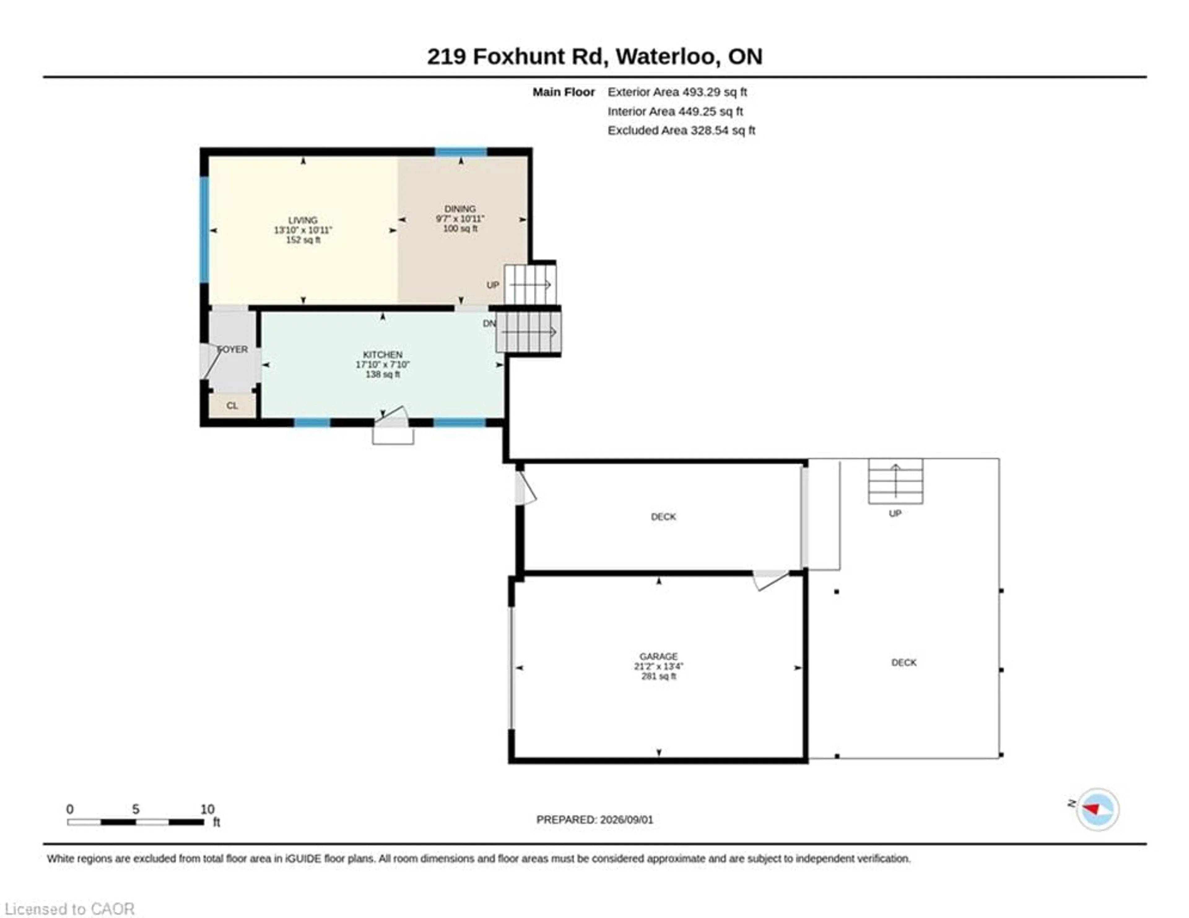 Floor plan for 219 Foxhunt Rd, Waterloo Ontario N2K 2R8