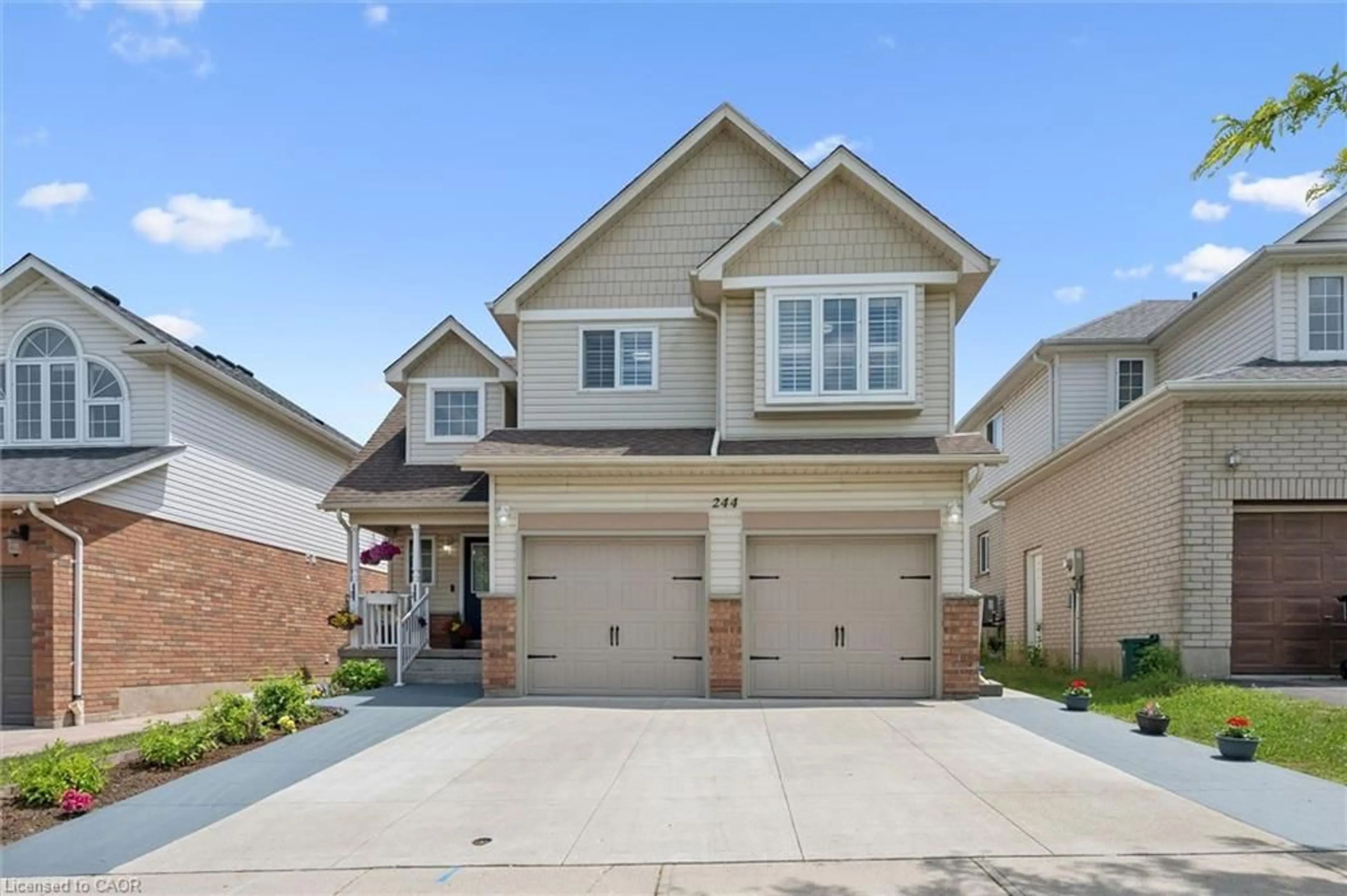 Home with brick exterior material, street for 244 Doon South Dr, Kitchener Ontario N2P 2L8