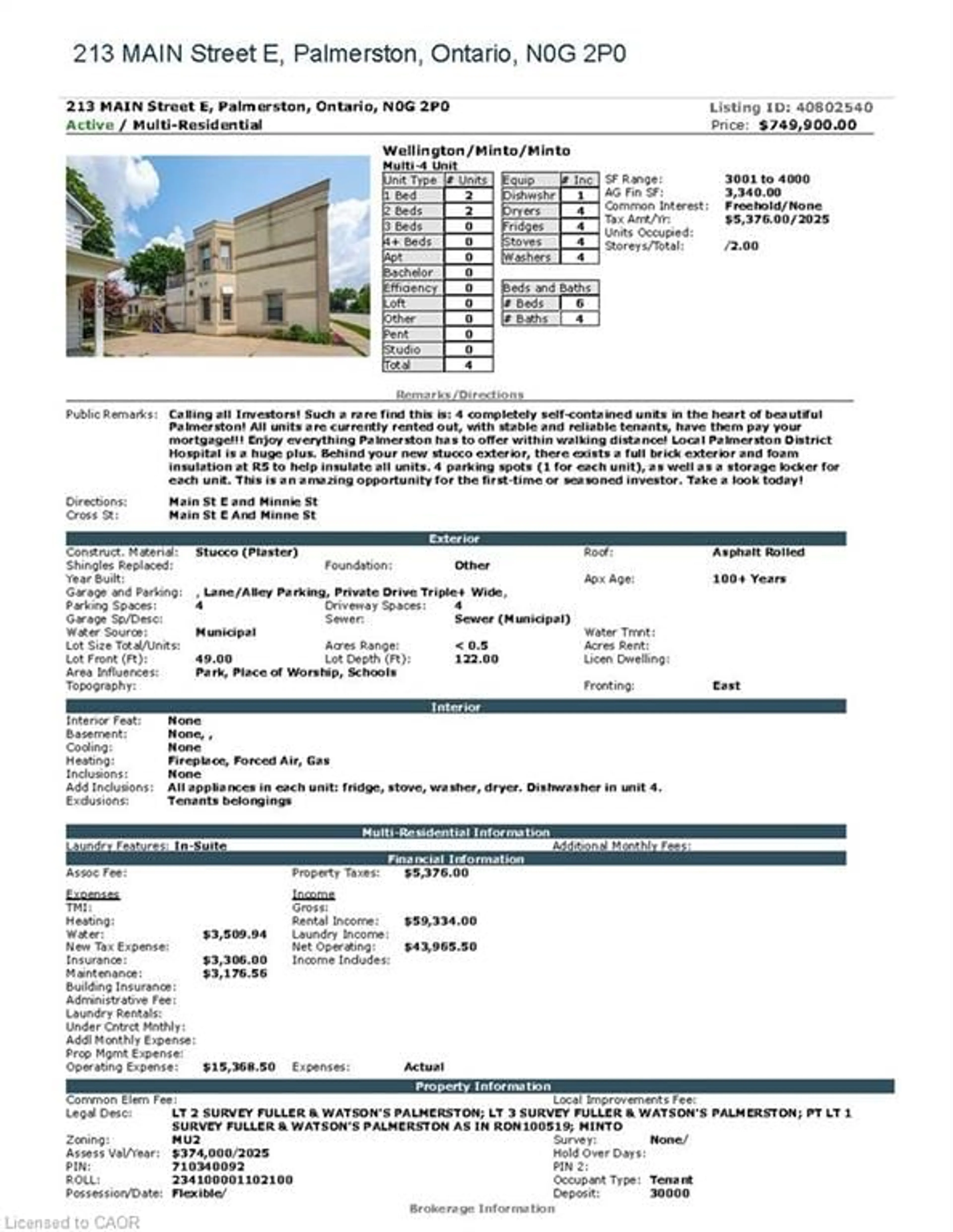 Floor plan for 213 Main St, Palmerston Ontario N0G 2P0
