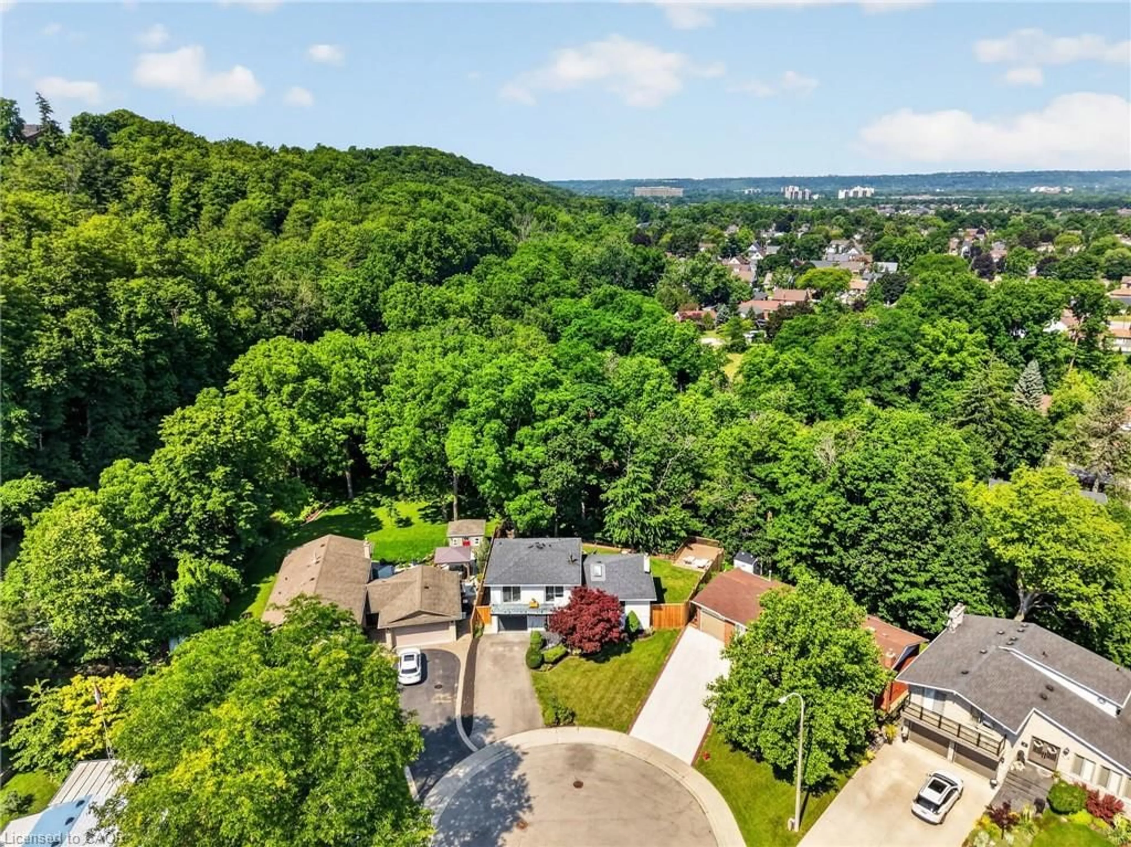A pic from outside/outdoor area/front of a property/back of a property/a pic from drone, mountain view for 9 Leslie Dr, Hamilton Ontario L8G 2P6