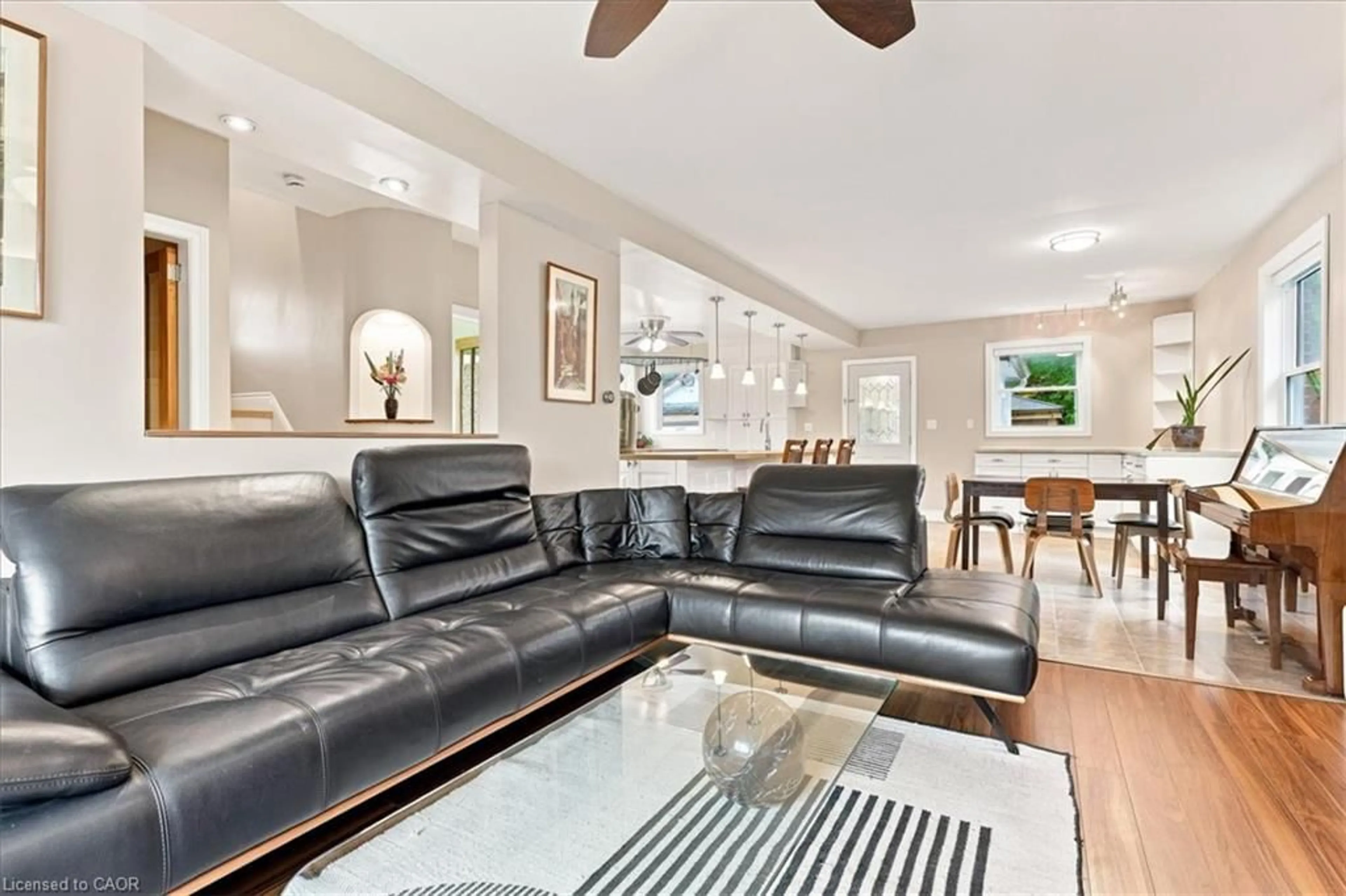 Living room with furniture, ceramic/tile floor for 233 Mansion St, Kitchener Ontario N2H 2K5