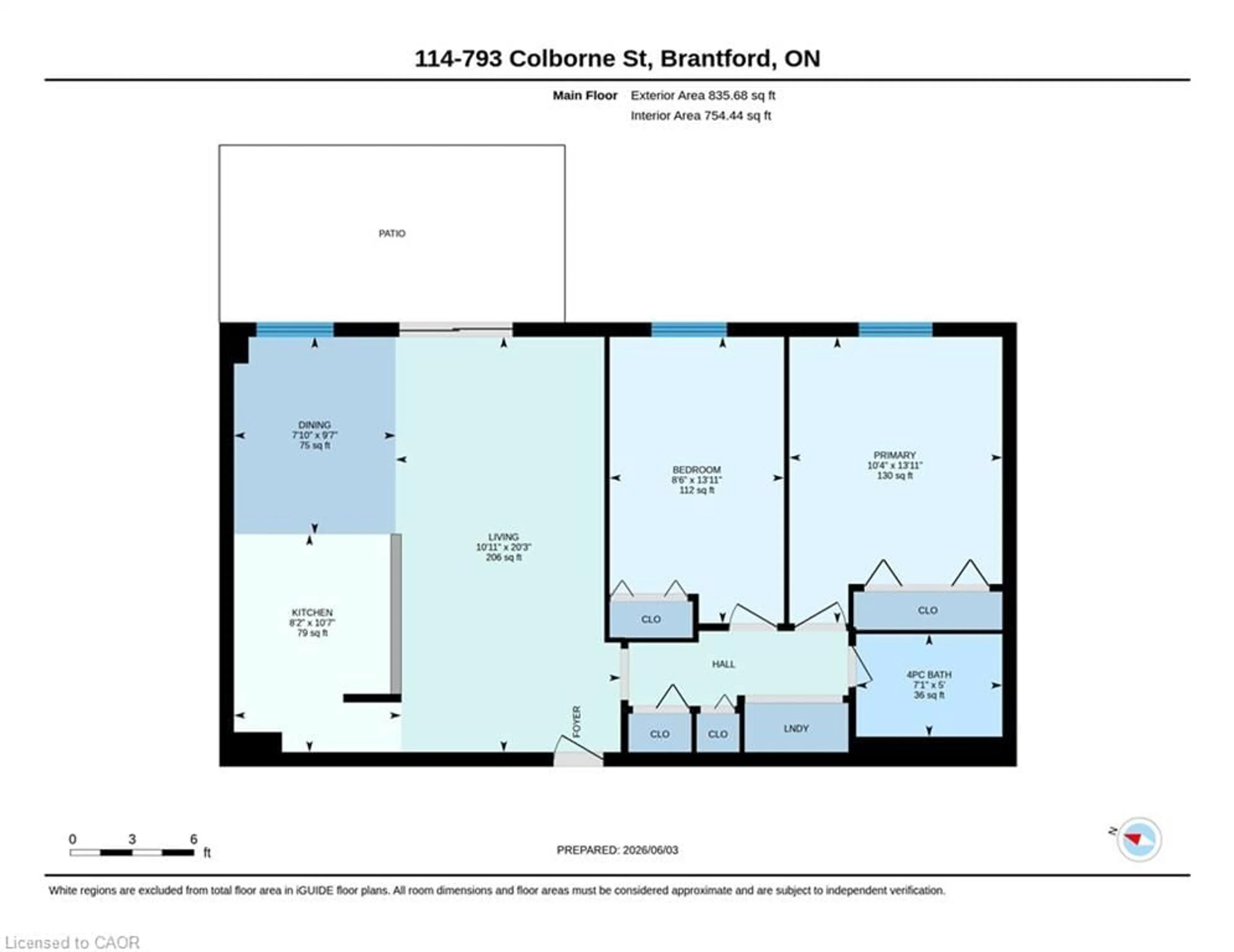 Floor plan for 793 Colborne St #114, Brantford Ontario N3S 7J3