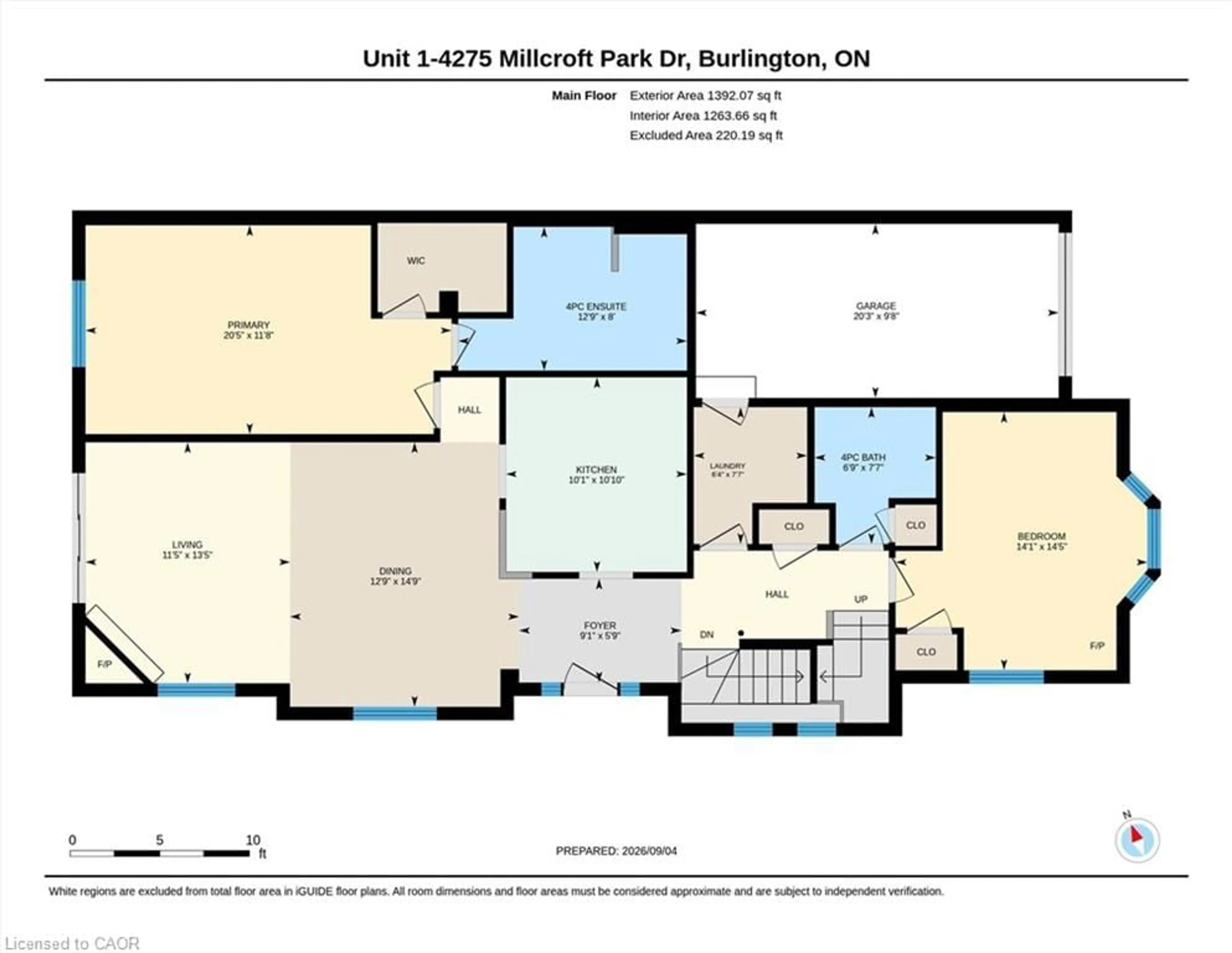 Floor plan for 4275 Millcroft Park Dr #1, Burlington Ontario L7M 4L9