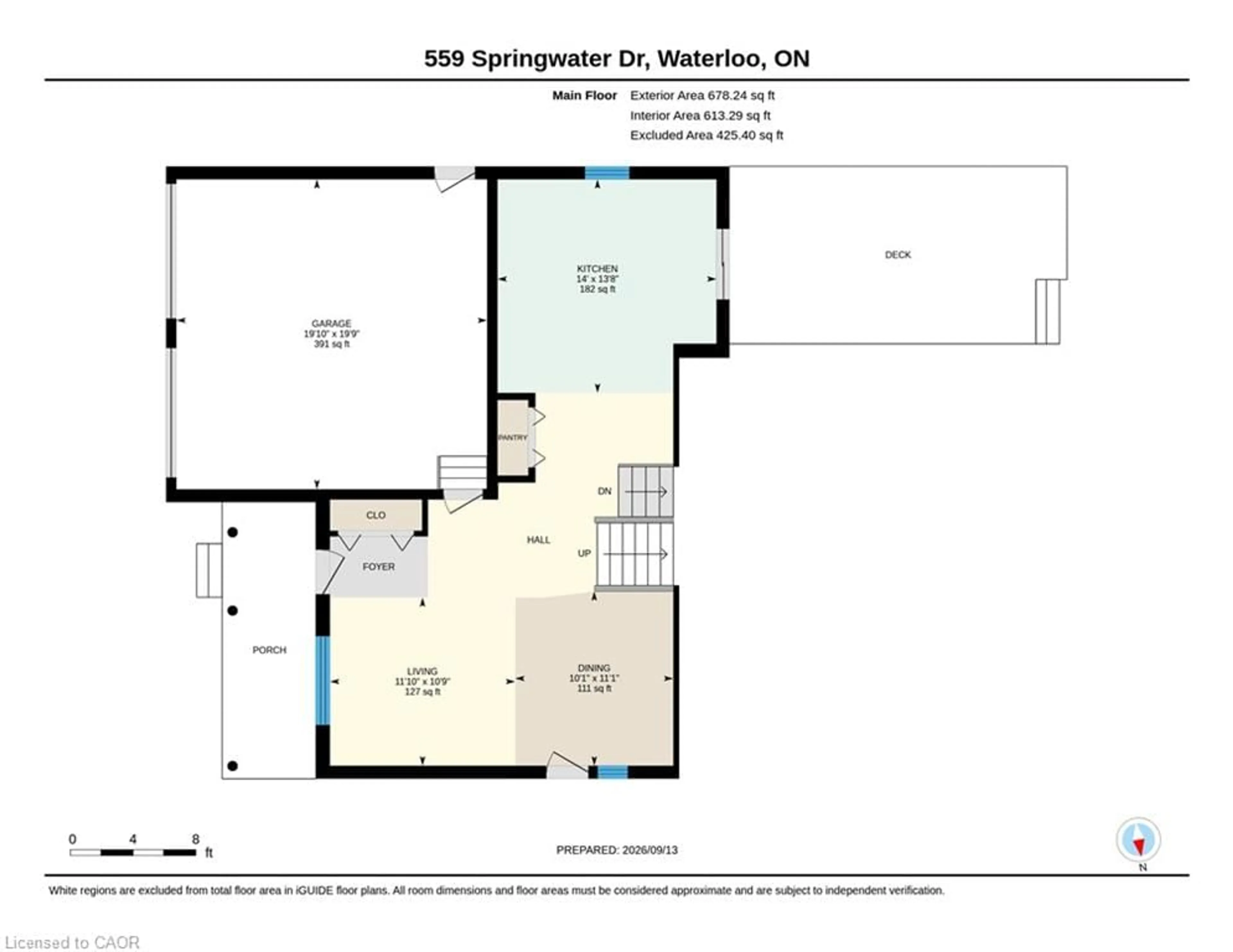 Floor plan for 559 Springwater Dr, Waterloo Ontario N2V 2K6