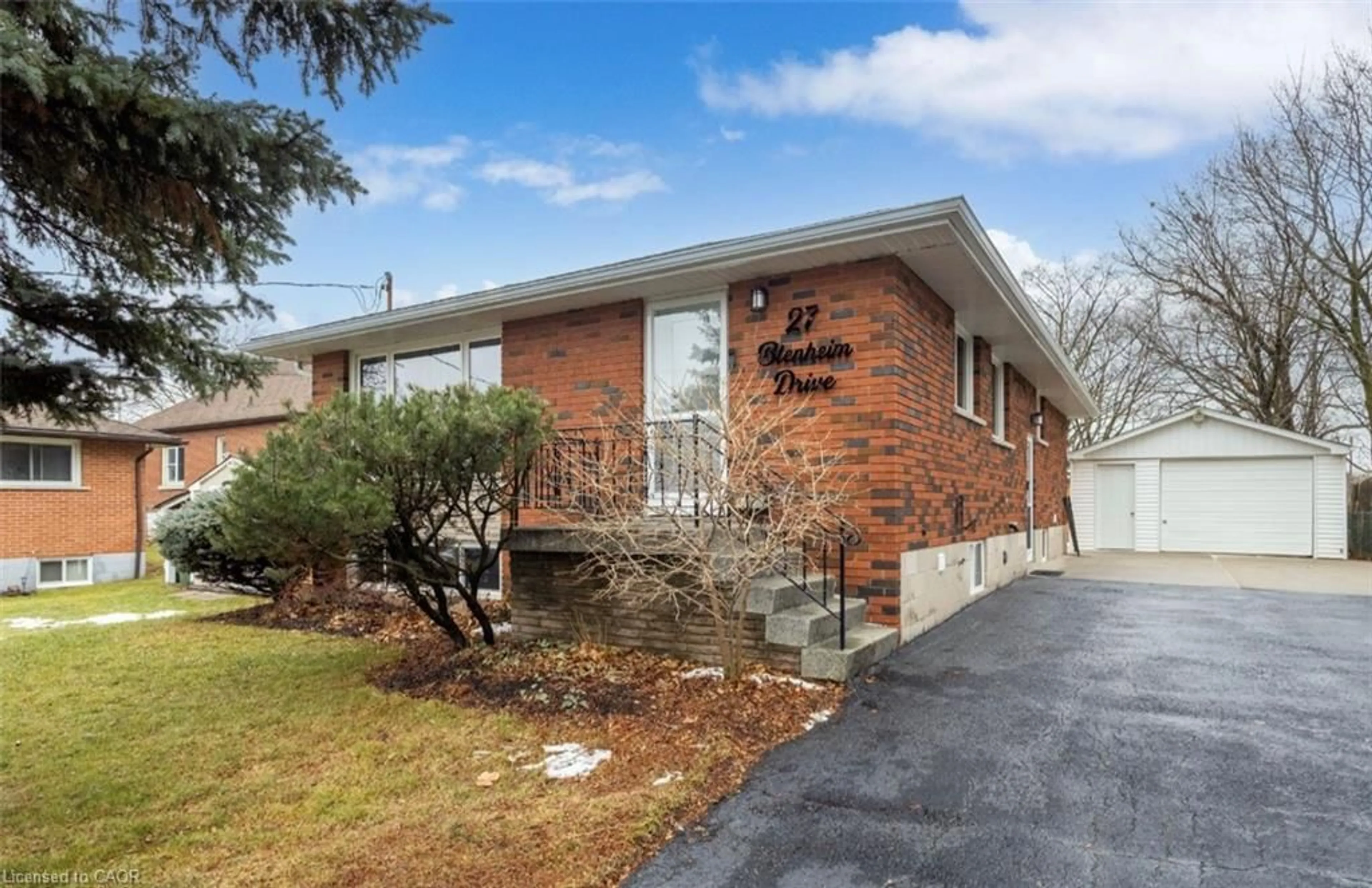 Home with brick exterior material, street for 27 Blenheim Dr, Stoney Creek Ontario L8E 1W1