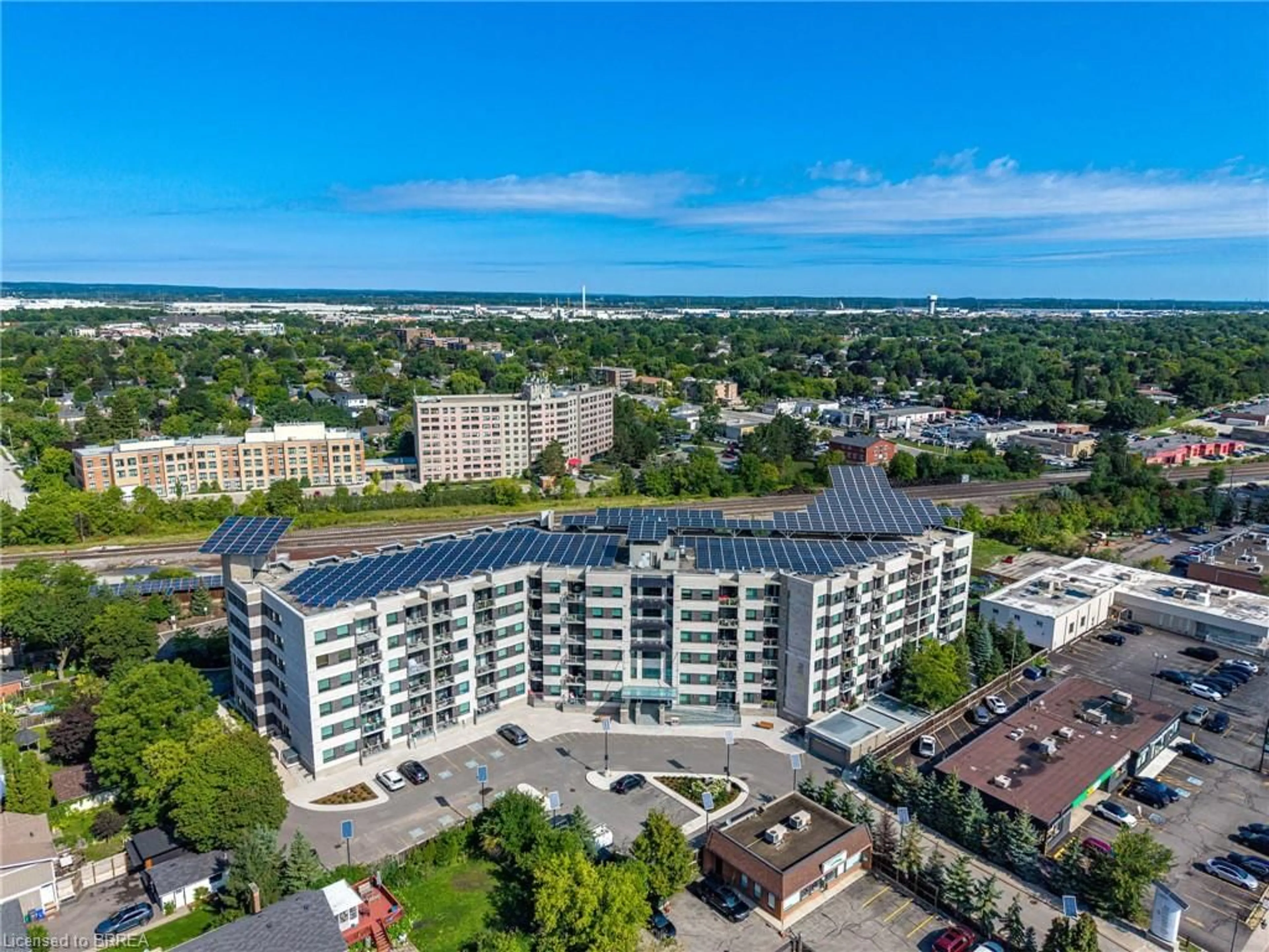 A pic from outside/outdoor area/front of a property/back of a property/a pic from drone, city buildings view from balcony for 383 Main St #313, Milton Ontario L9T 8K8