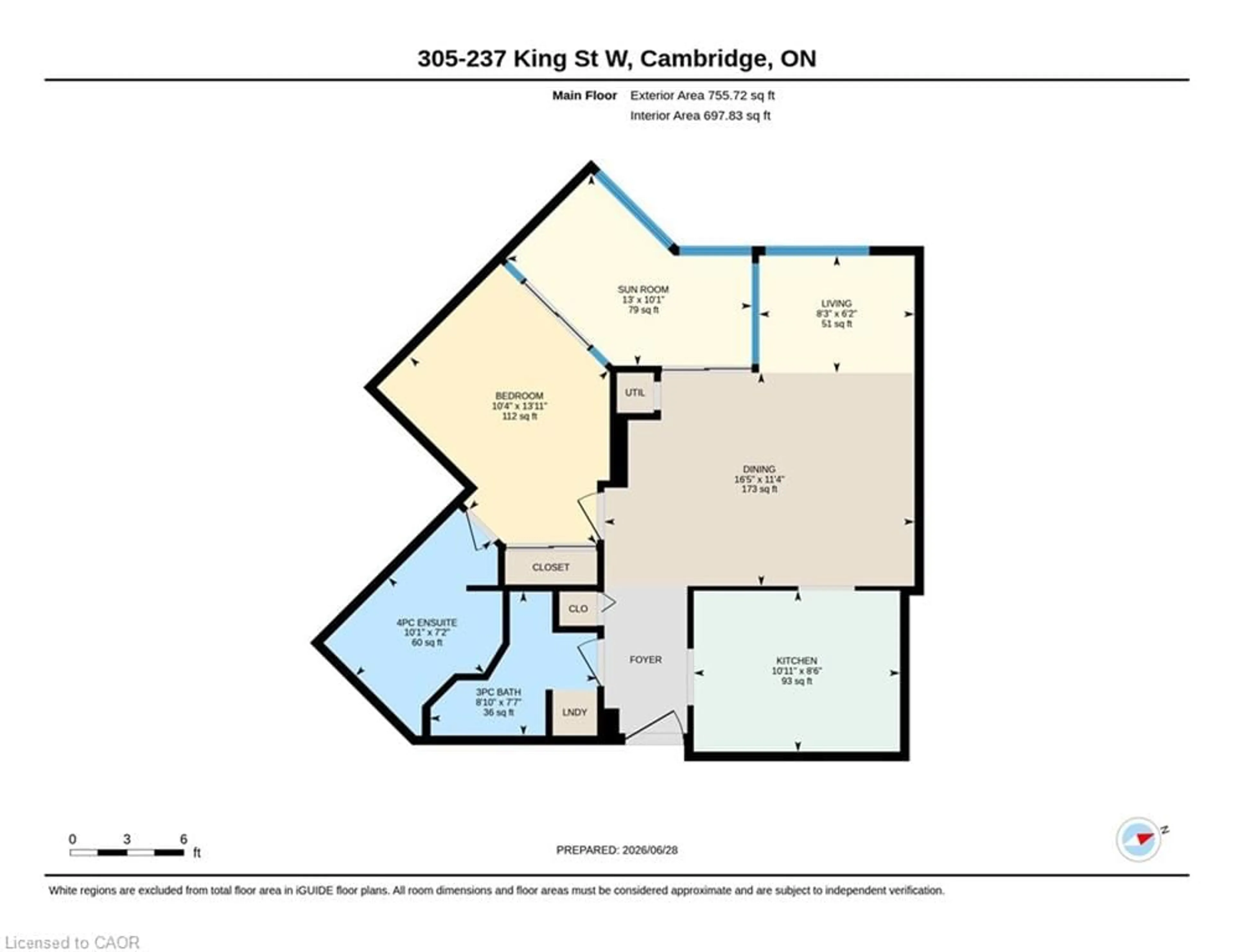Floor plan for 237 King St #305, Cambridge Ontario N3H 5L2
