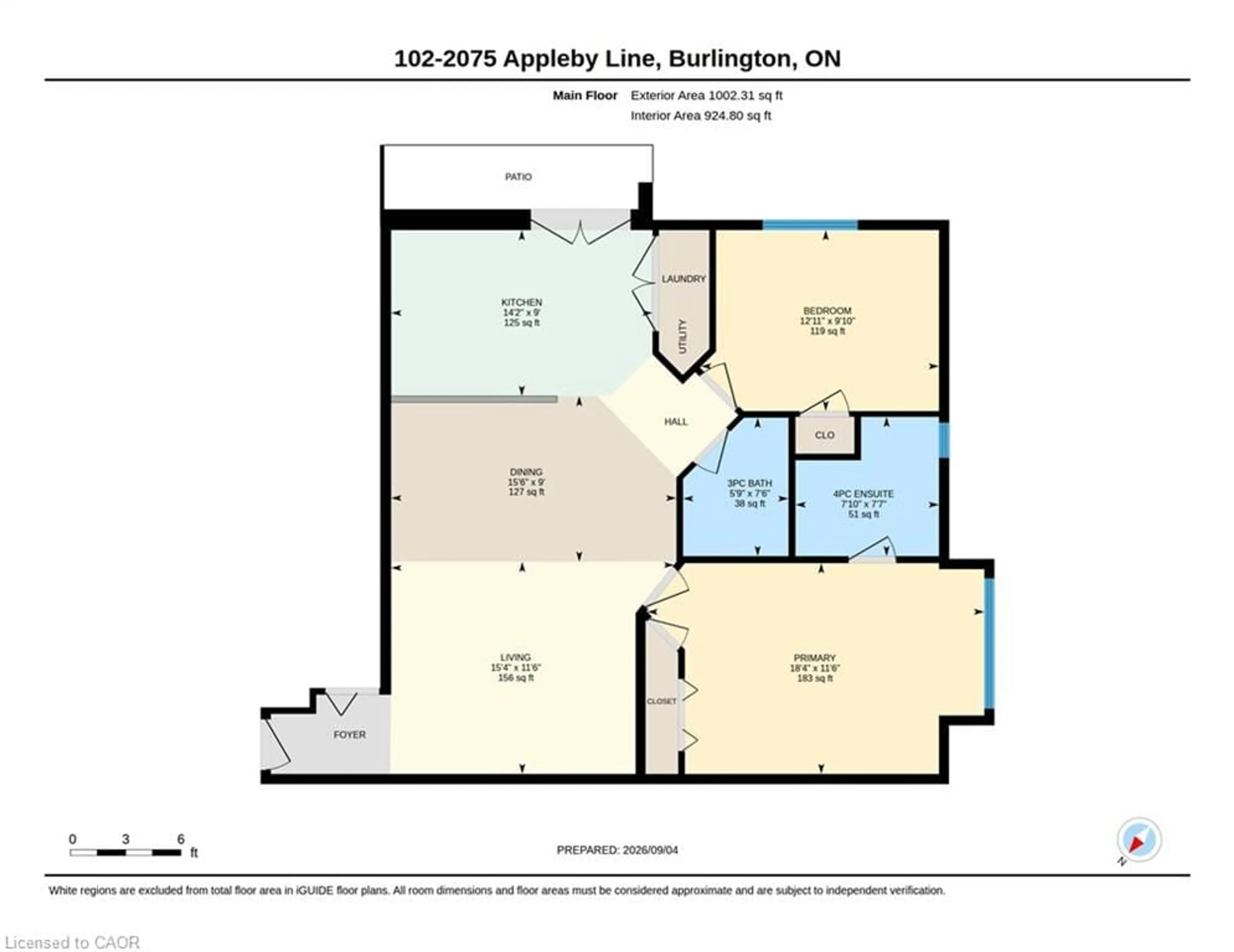 Floor plan for 2075 Appleby Line #102, Burlington Ontario L7L 7H3