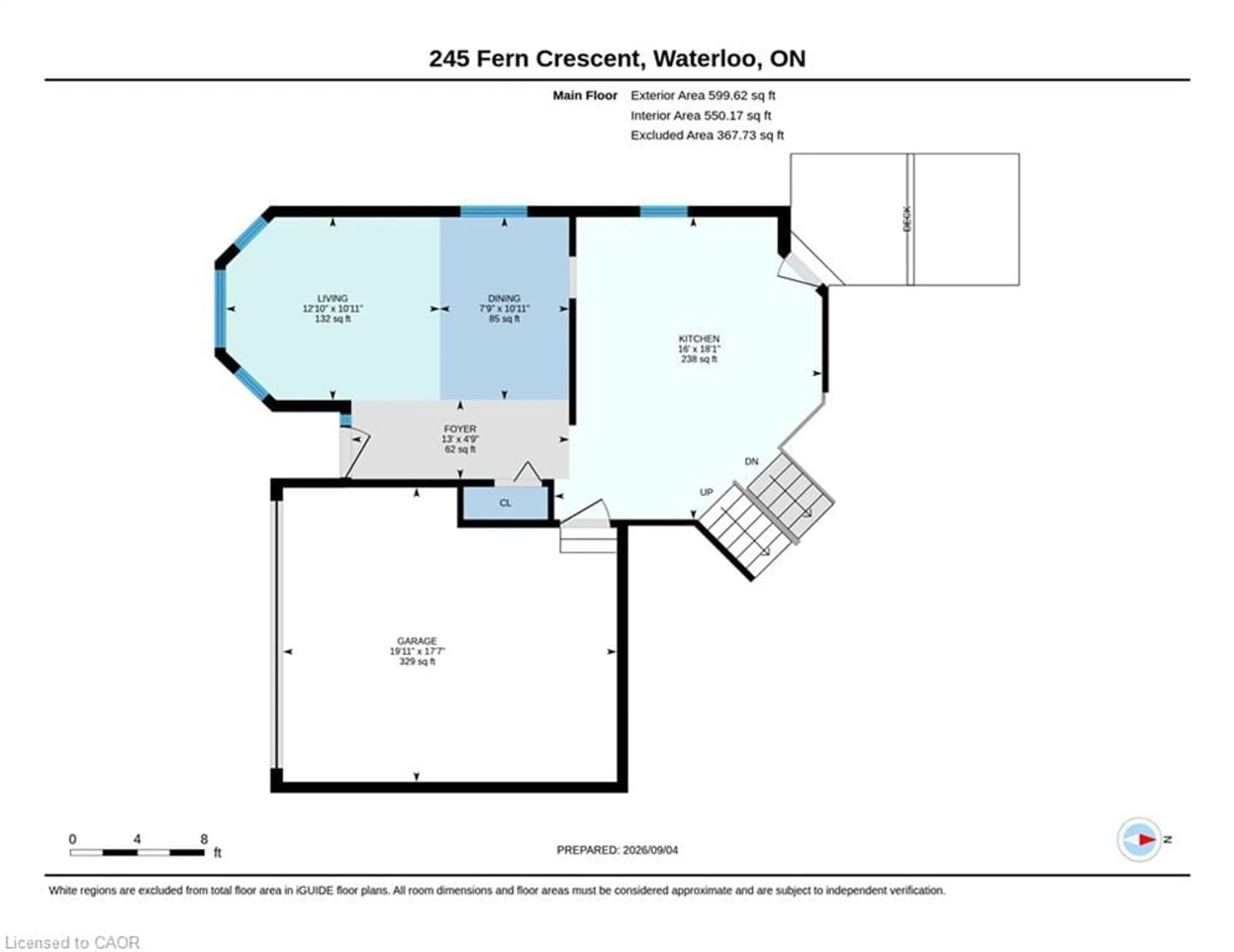 Floor plan for 245 Fern Cres, Waterloo Ontario N2V 2P9