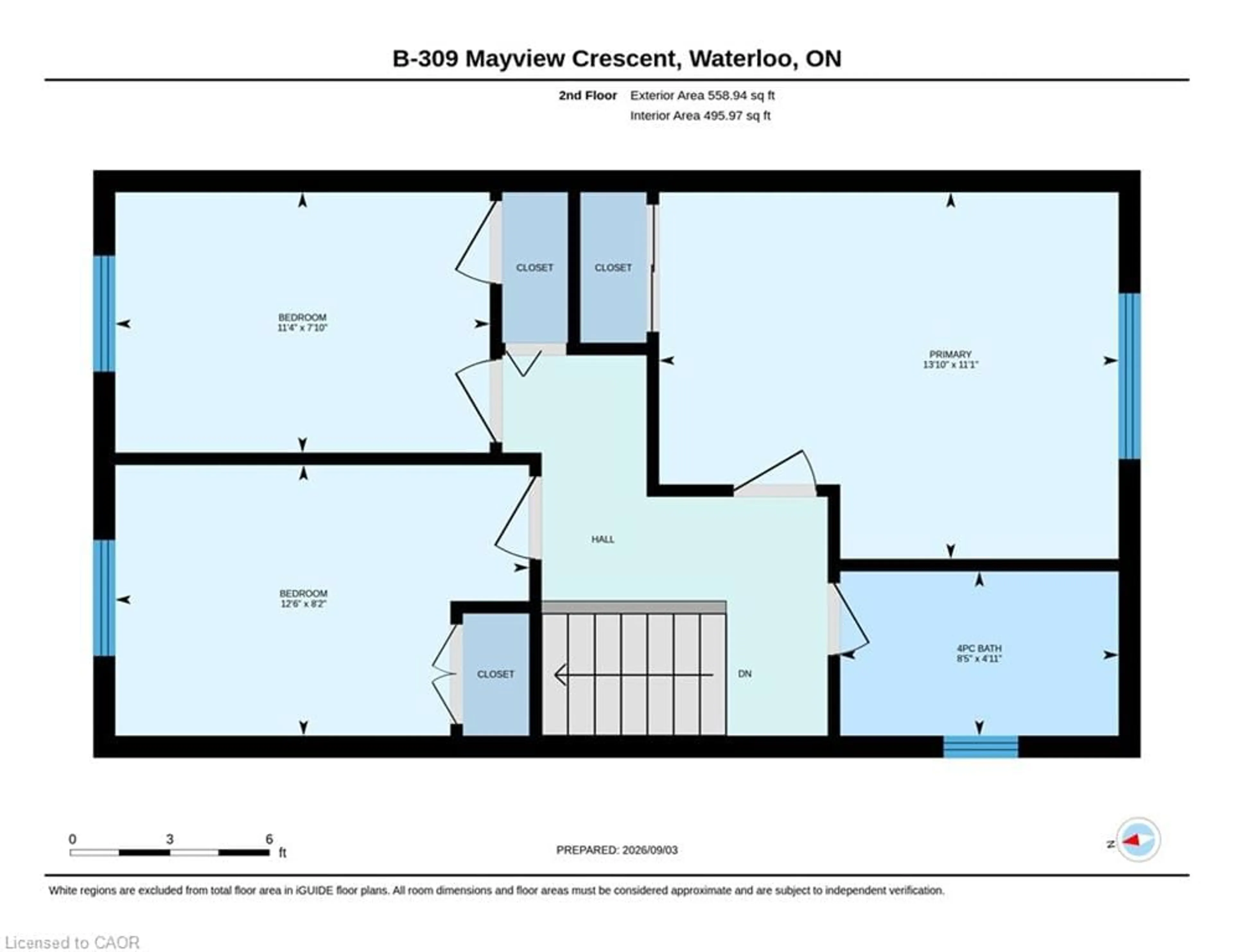 Floor plan for 309B Mayview Cres, Waterloo Ontario N2V 1P6