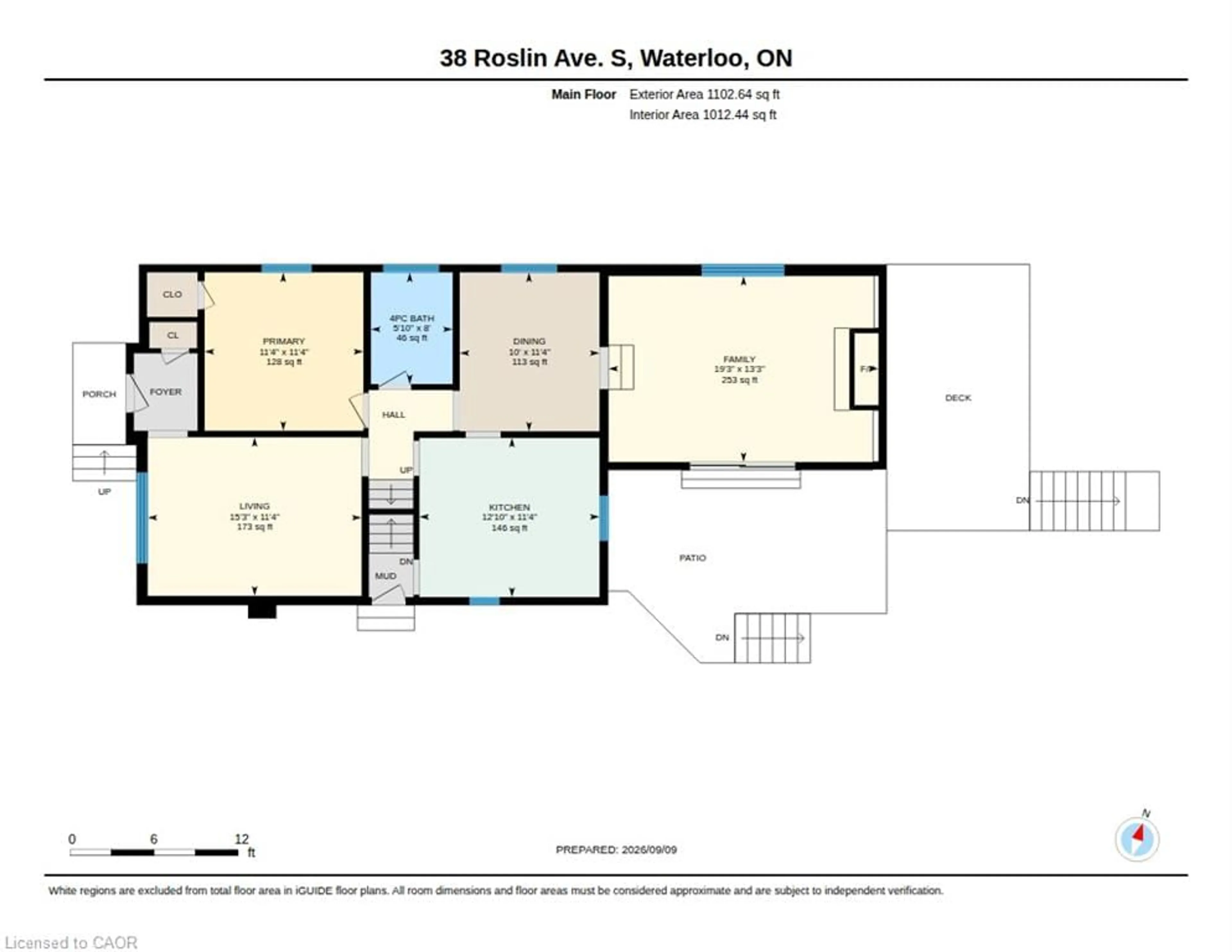 Floor plan for 38 Roslin Ave, Waterloo Ontario N2L 2P8