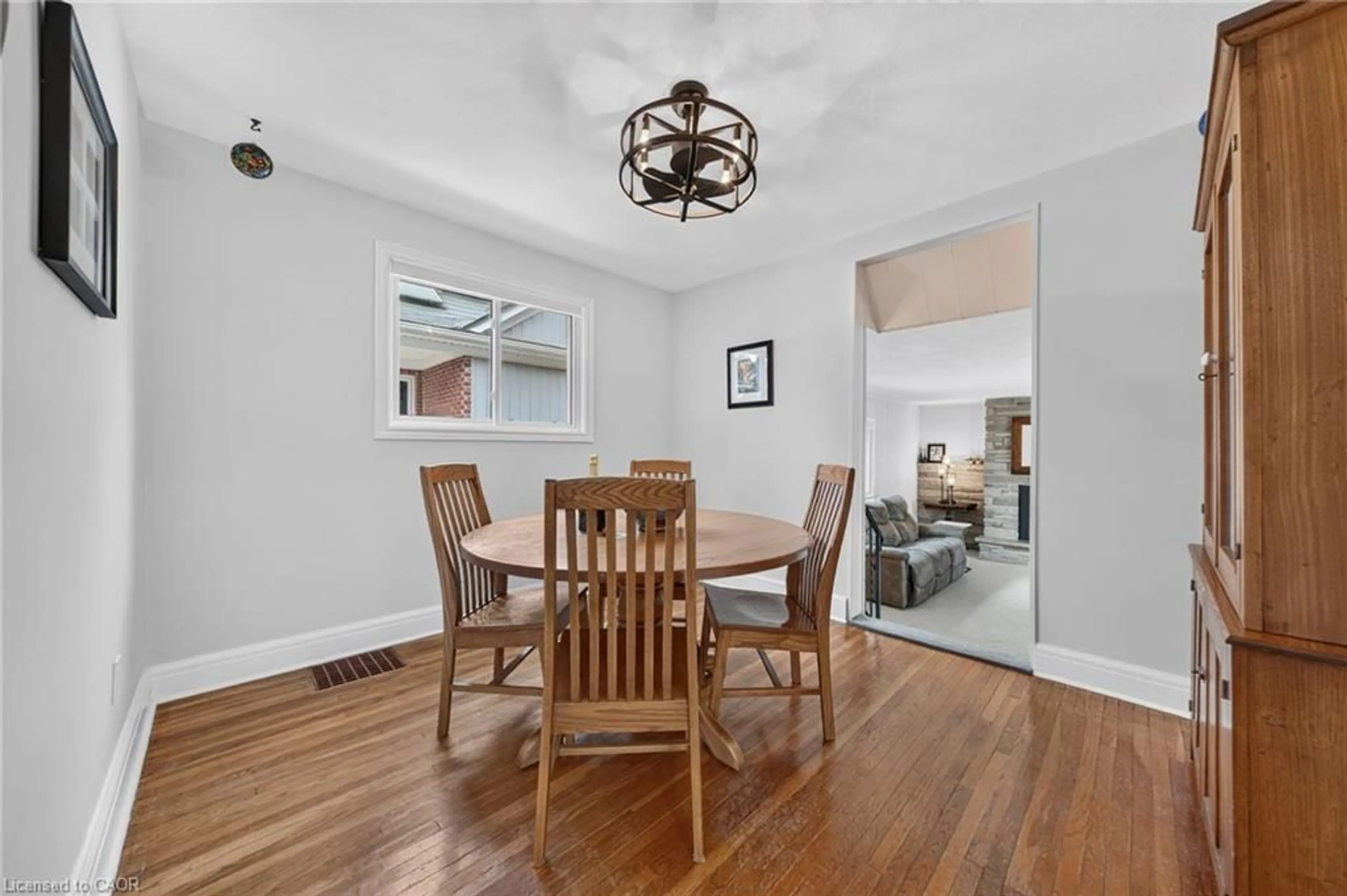 Dining room, wood/laminate floor for 38 Roslin Ave, Waterloo Ontario N2L 2P8