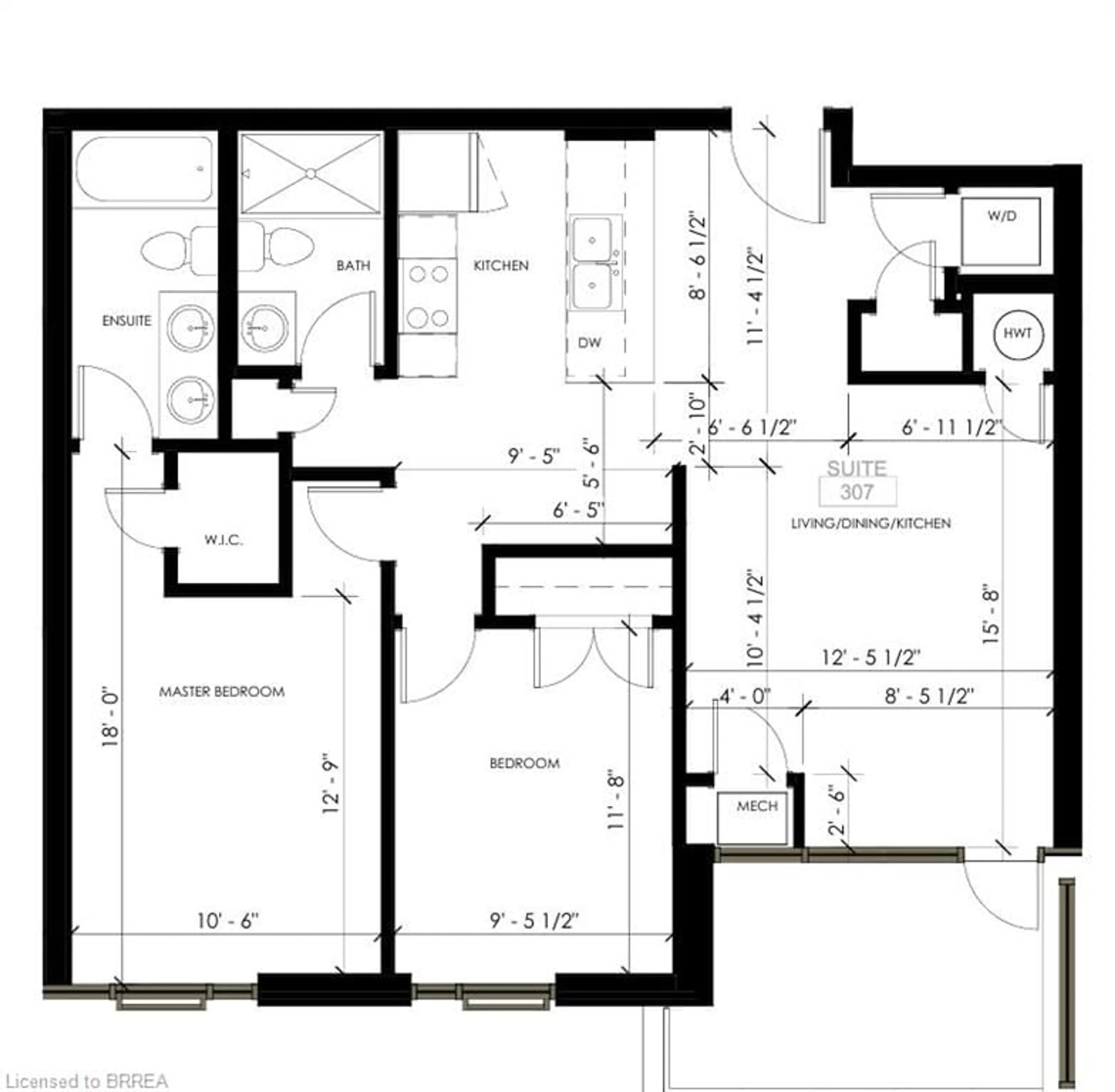 Floor plan for 34 Norman St #307, Brantford Ontario N3R 2Y1