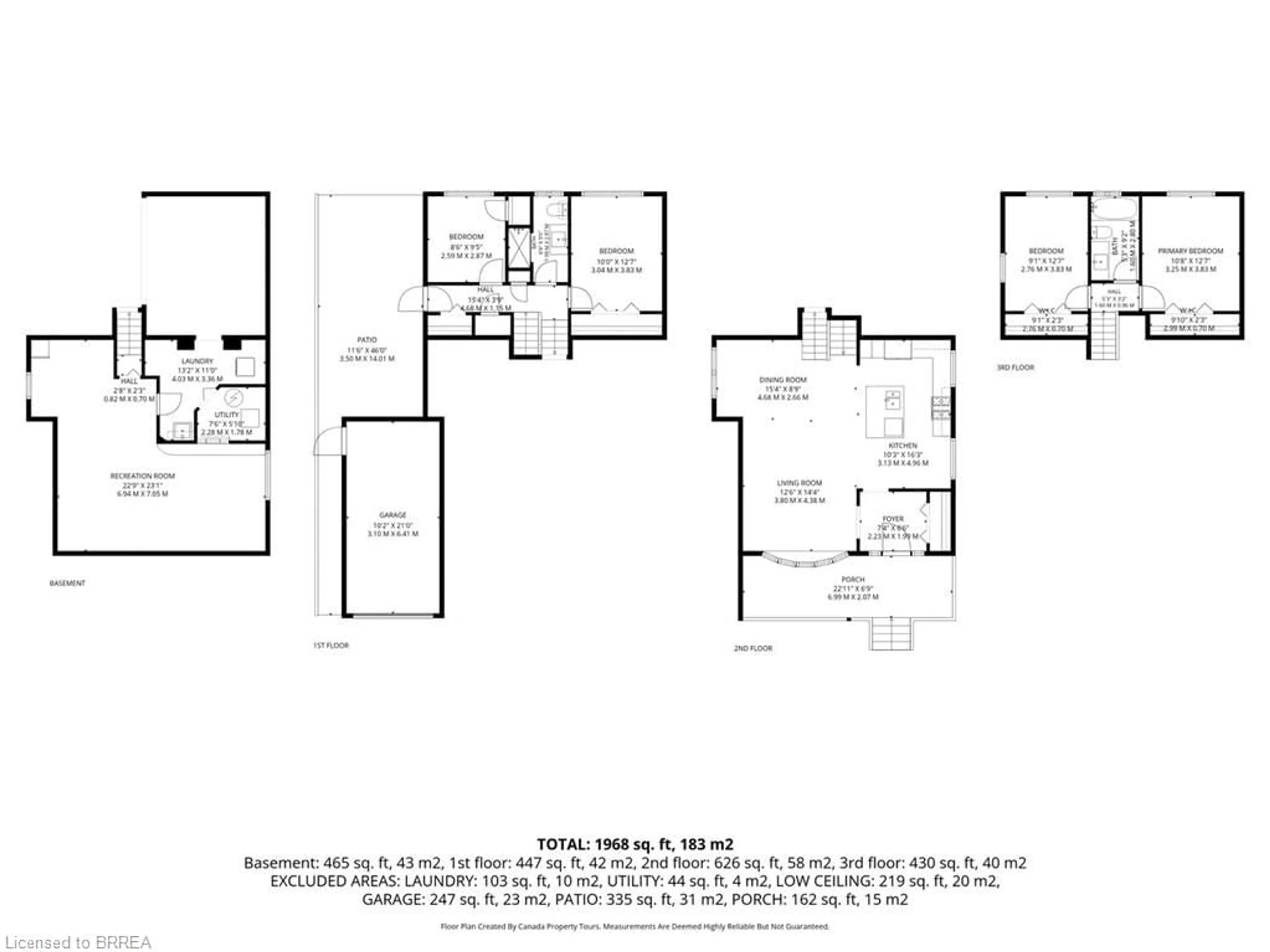 Floor plan for 42 Oxenden Cres, Etobicoke Ontario M9C 4H4