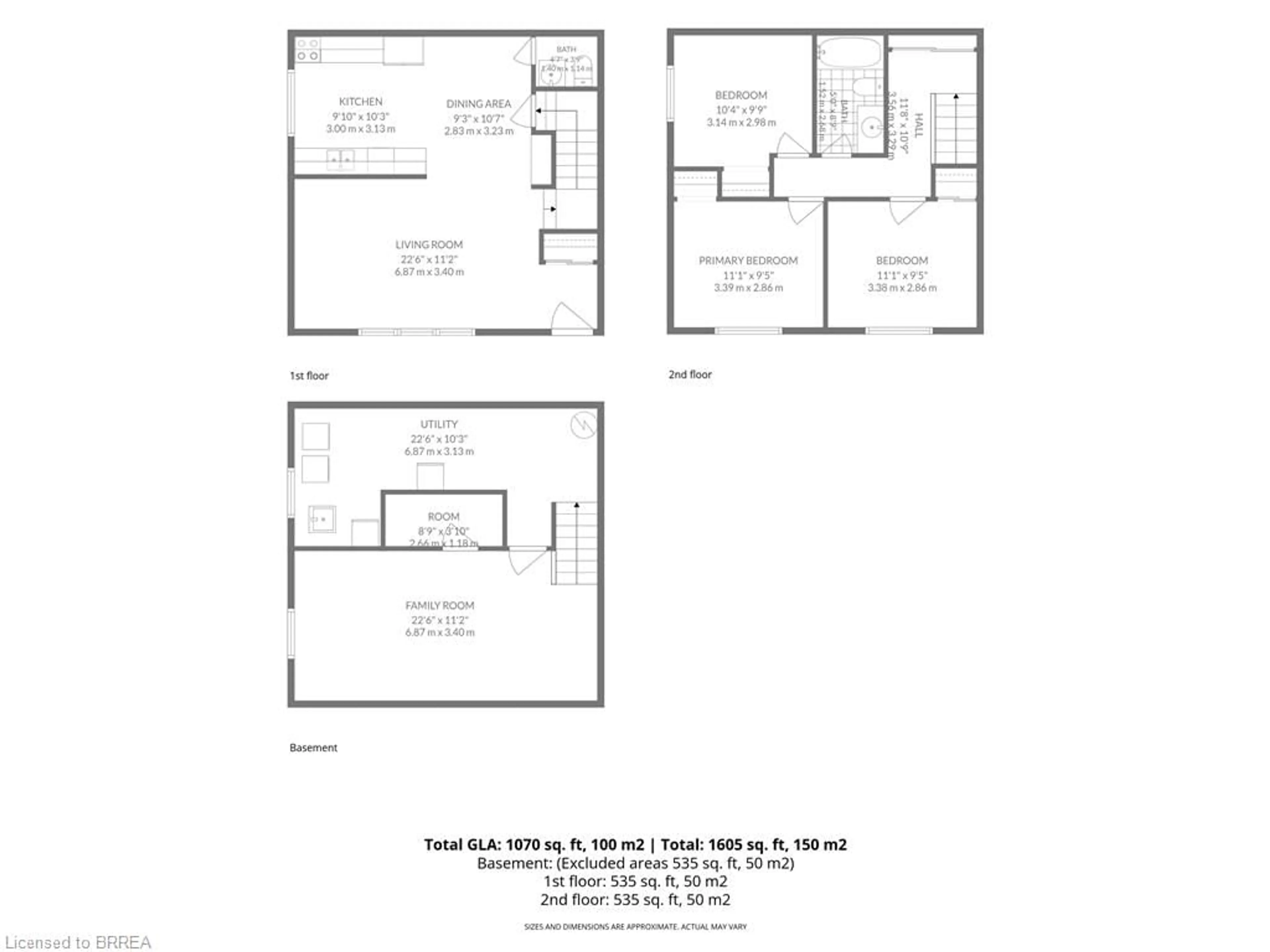 Floor plan for 63 Metcalfe Cres #C, Brantford Ontario N3R 2L7