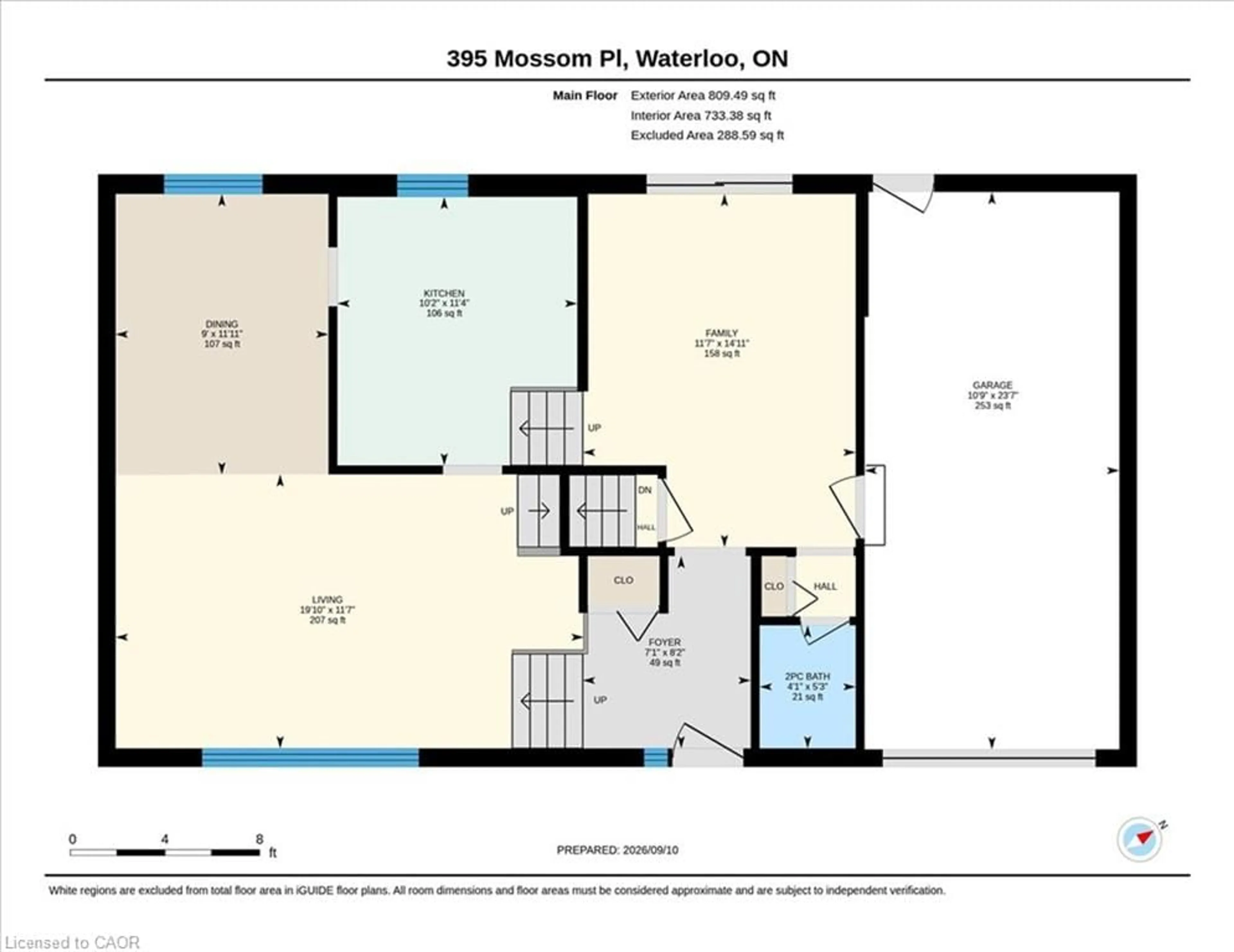 Floor plan for 395 Mossom Pl, Waterloo Ontario N2K 2G7