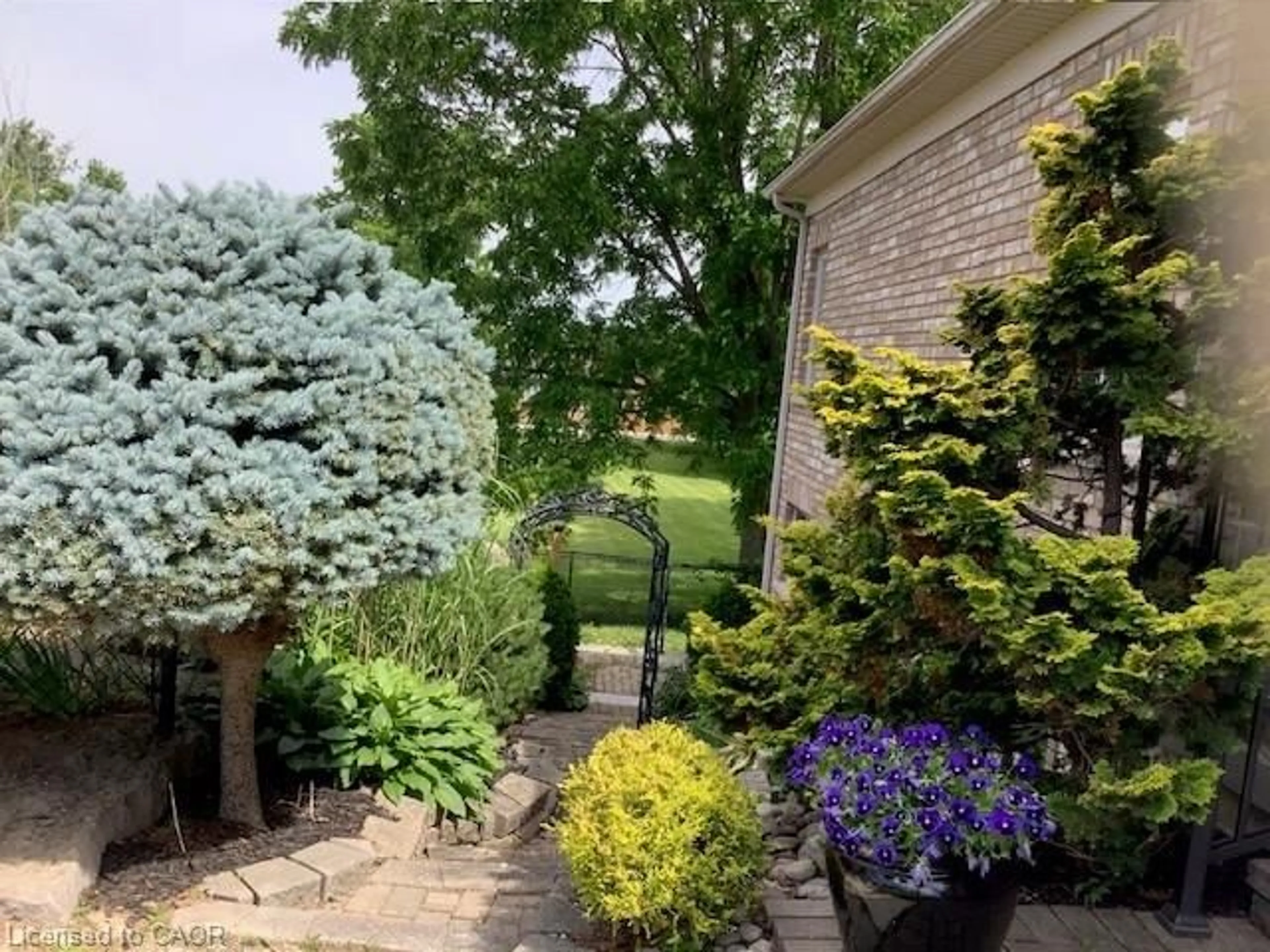 A pic from outside/outdoor area/front of a property/back of a property/a pic from drone, forest/trees view for 10 Cobblestone Dr #25, Paris Ontario N3L 4G8