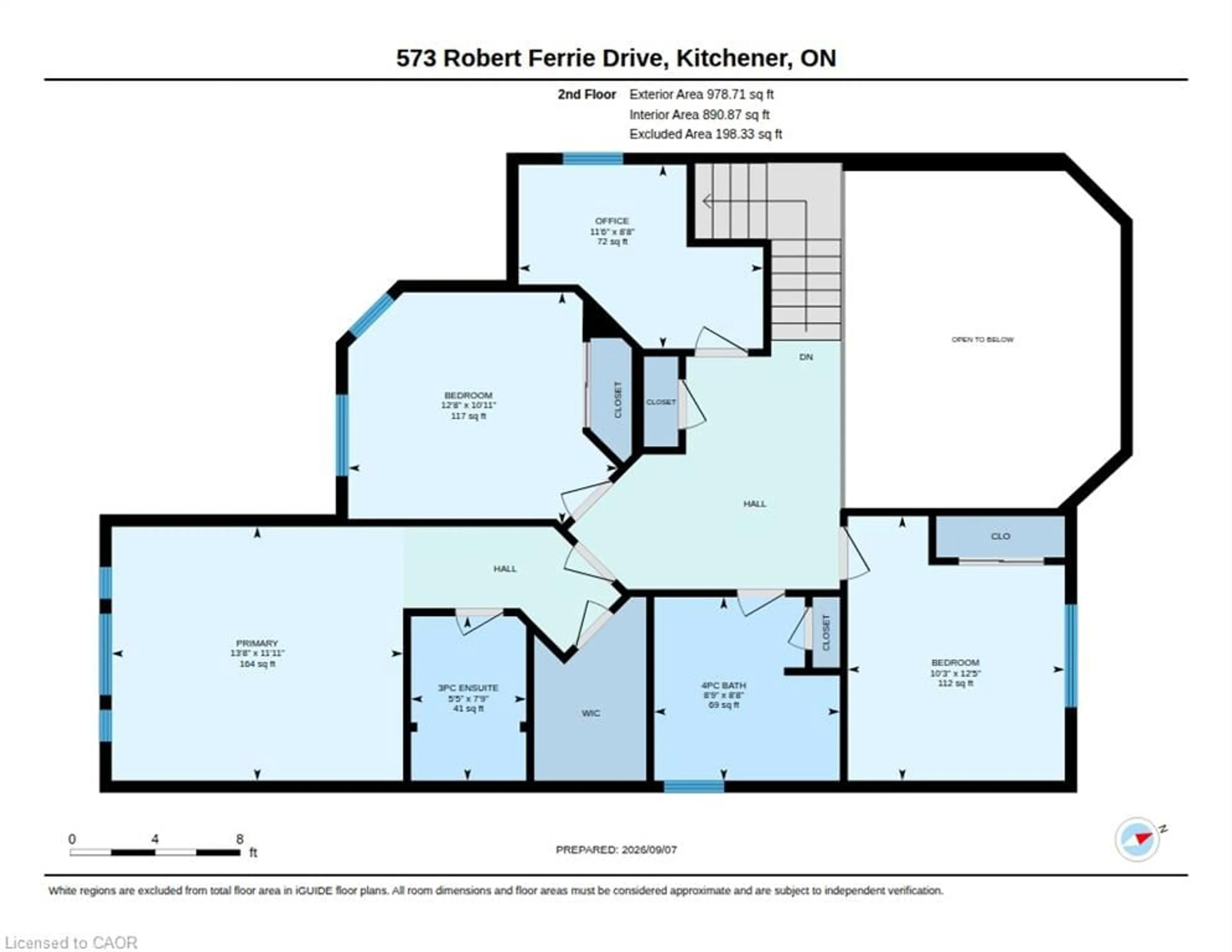 Floor plan for 573 Robert Ferrie Dr, Kitchener Ontario N2P 2T8