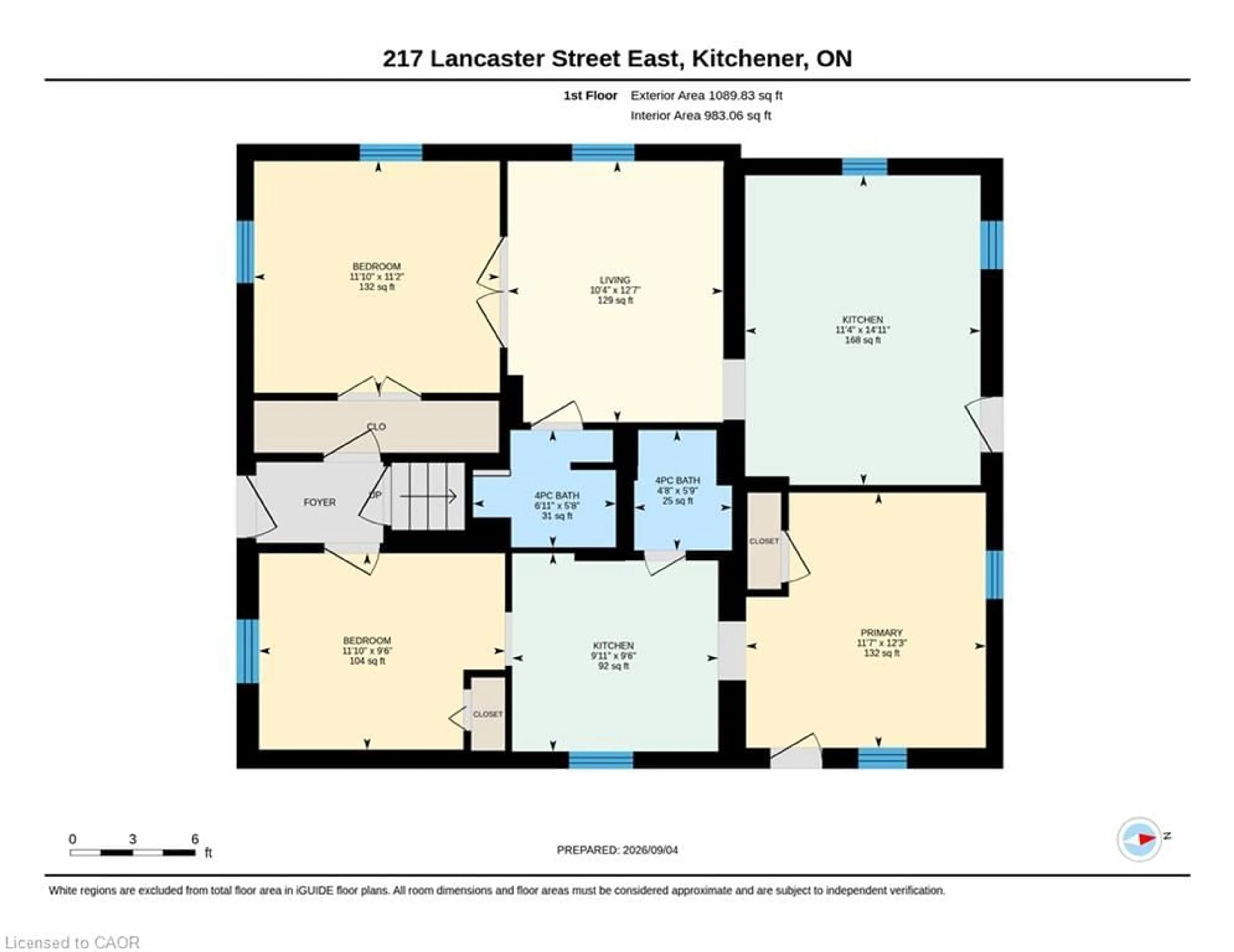 Floor plan for 217 Lancaster St, Kitchener Ontario N2H 4T9