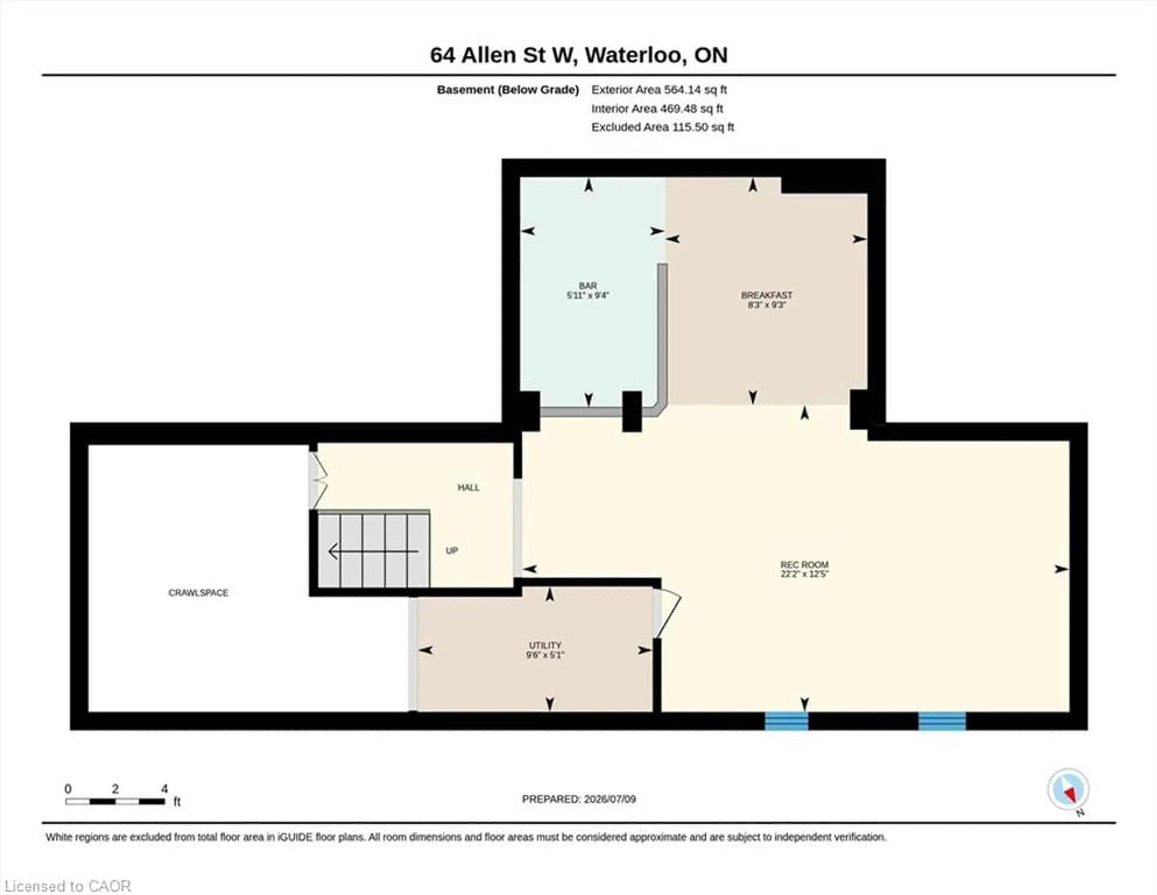 Floor plan for 64 Allen St #1, Waterloo Ontario N2L 6H5