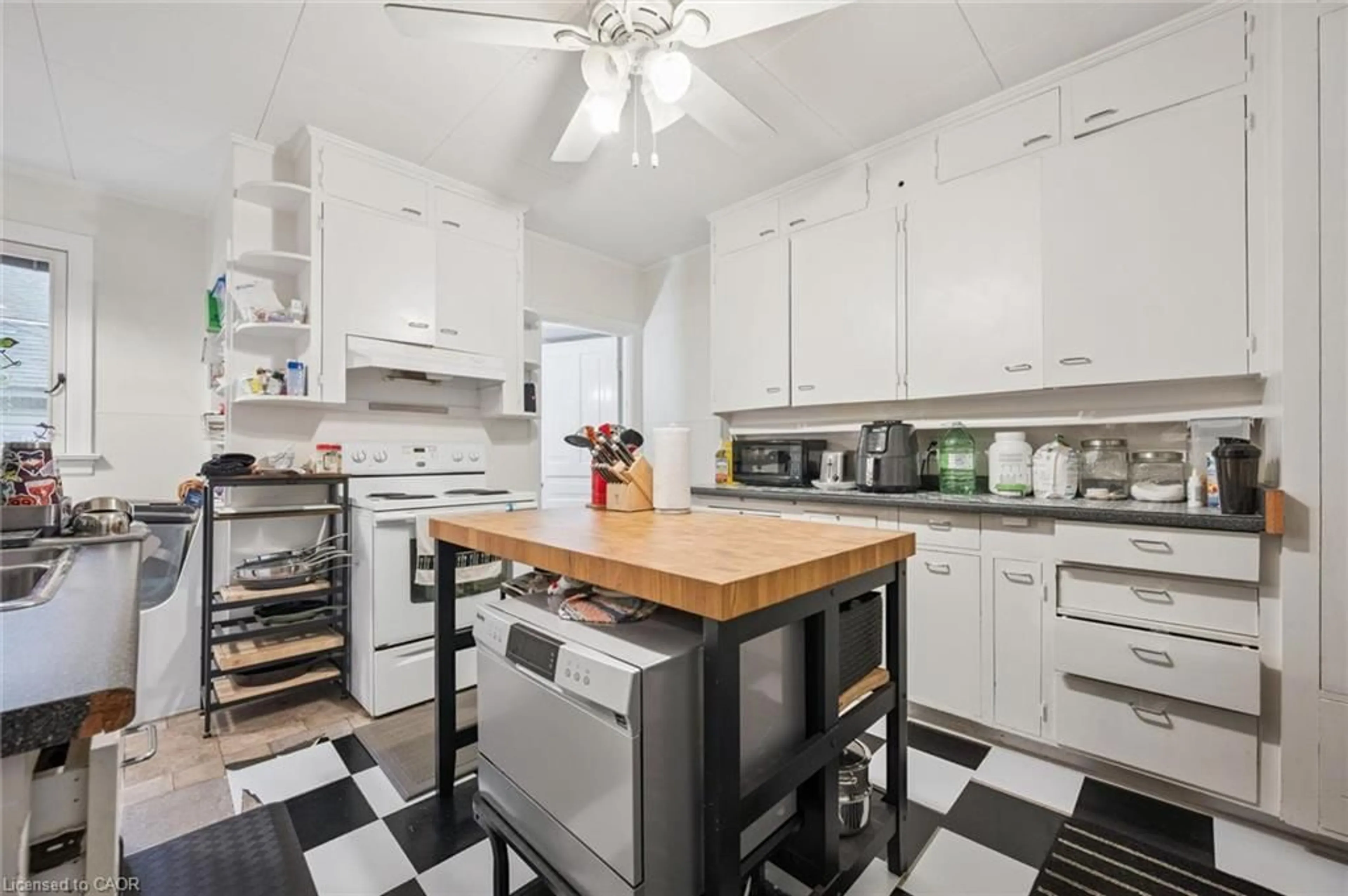 Open concept kitchen, ceramic/tile floor for 143 David St, Kitchener Ontario N2G 1Y1