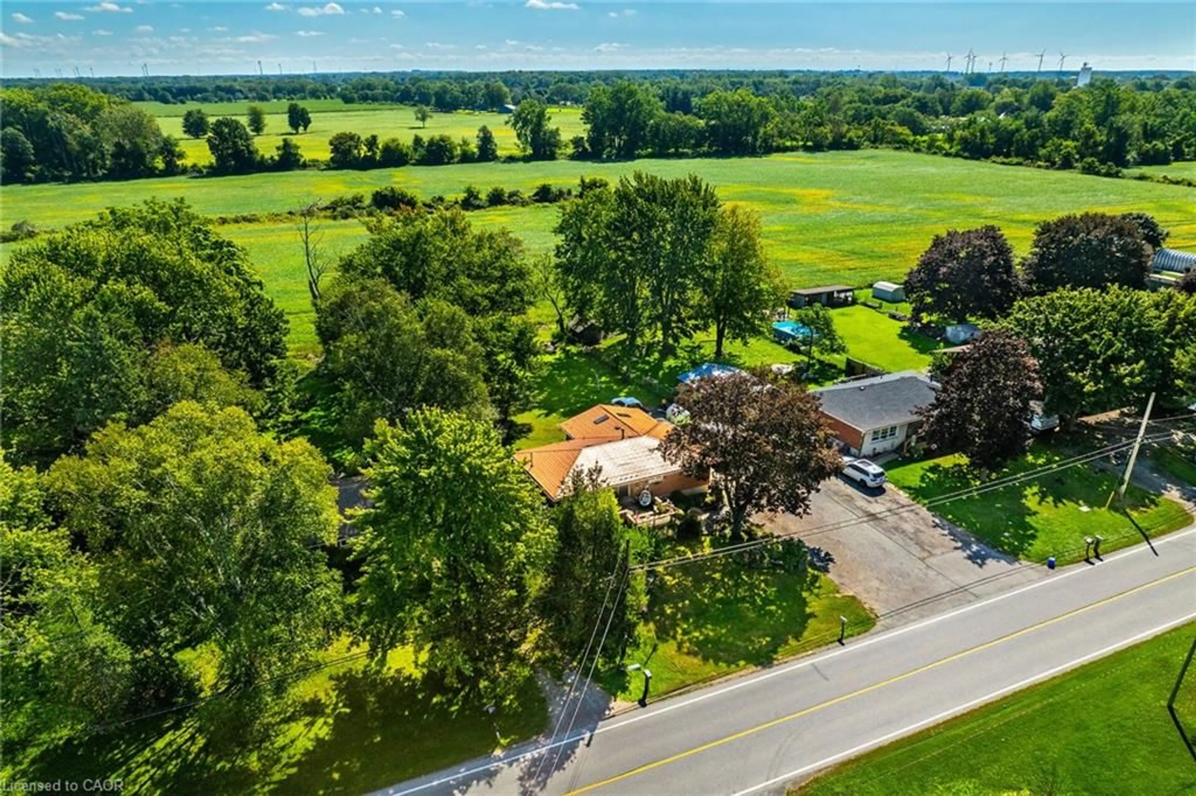 A pic from outside/outdoor area/front of a property/back of a property/a pic from drone, street for 199 Diltz Rd, Dunnville Ontario N1A 2W2