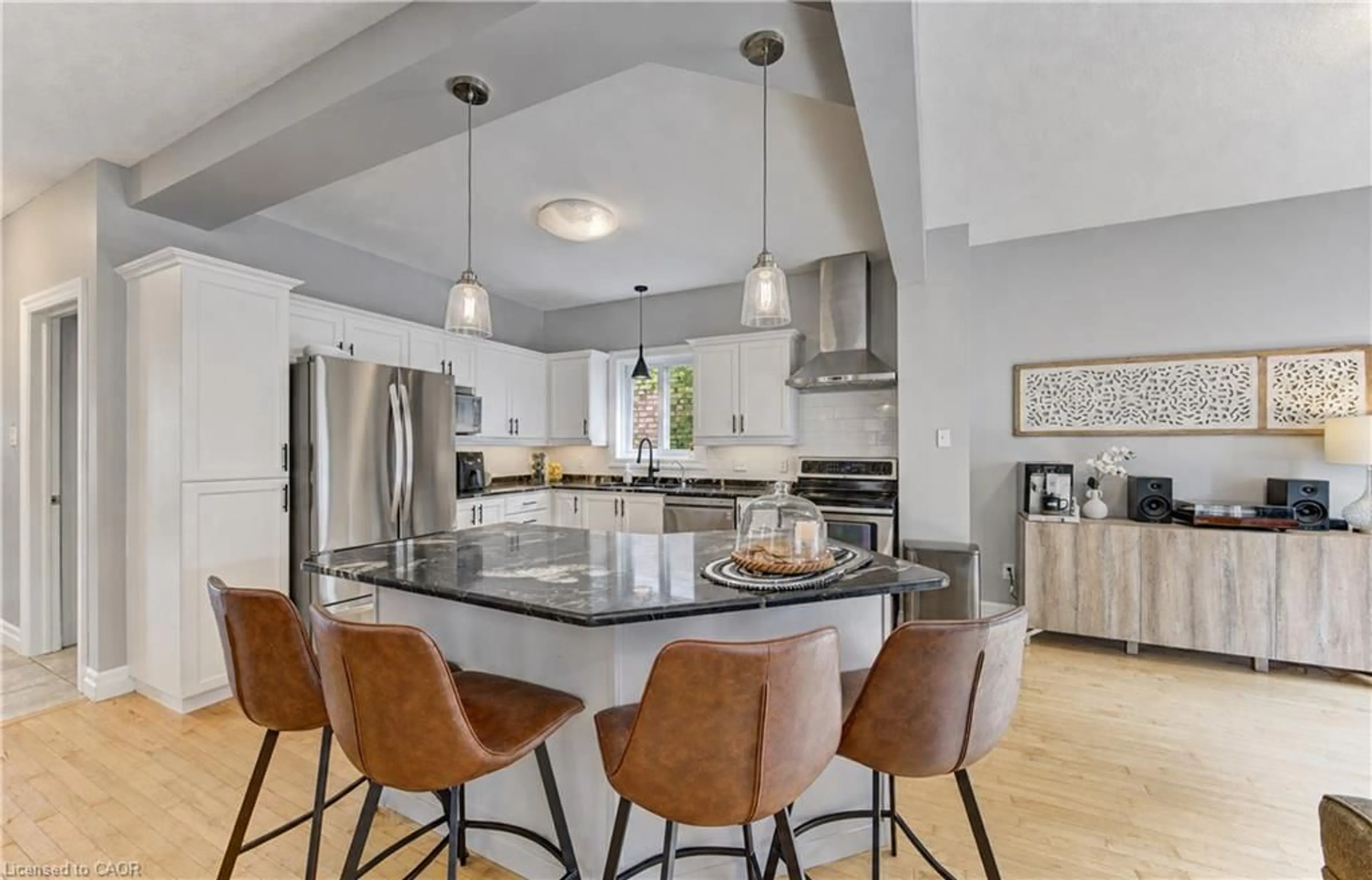 Open concept kitchen, ceramic/tile floor for 231 Steepleridge St, Kitchener Ontario N2P 2W1