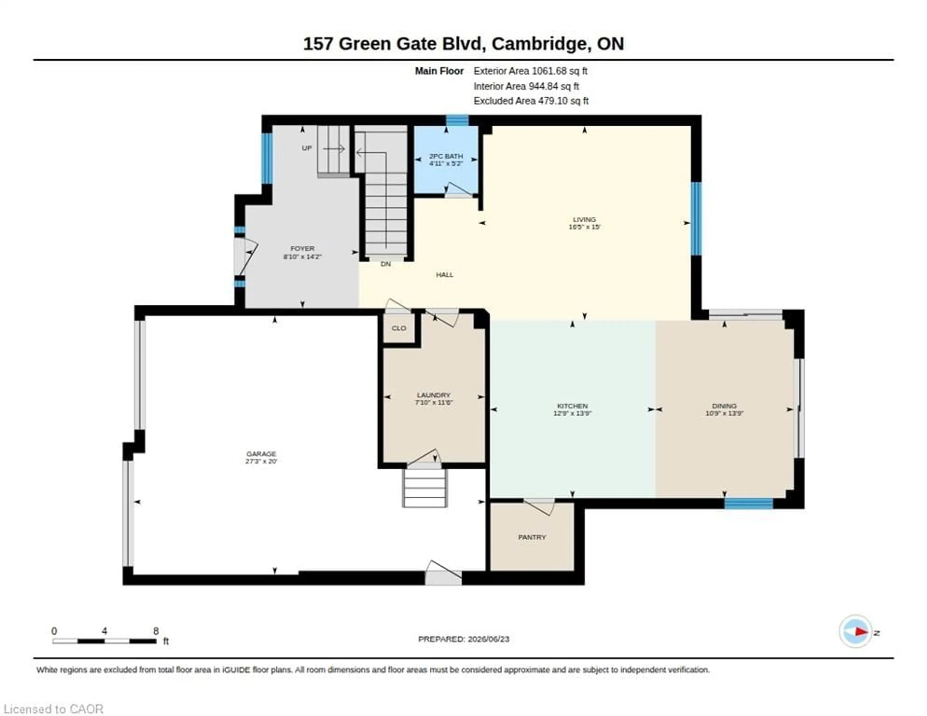 Floor plan for 157 Green Gate Blvd, Cambridge Ontario N1T 0C5