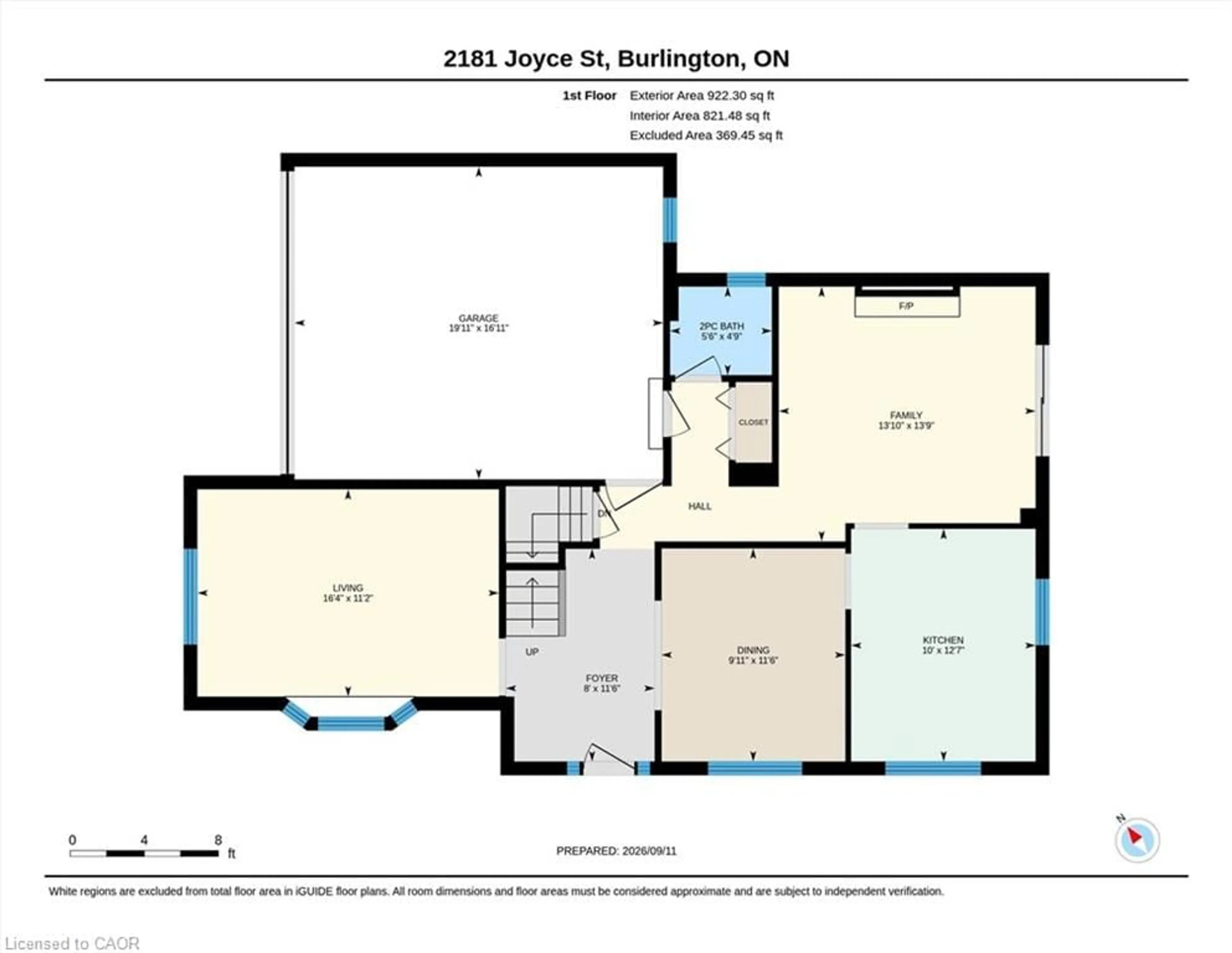 Floor plan for 2181 Joyce St, Burlington Ontario L7R 2B6