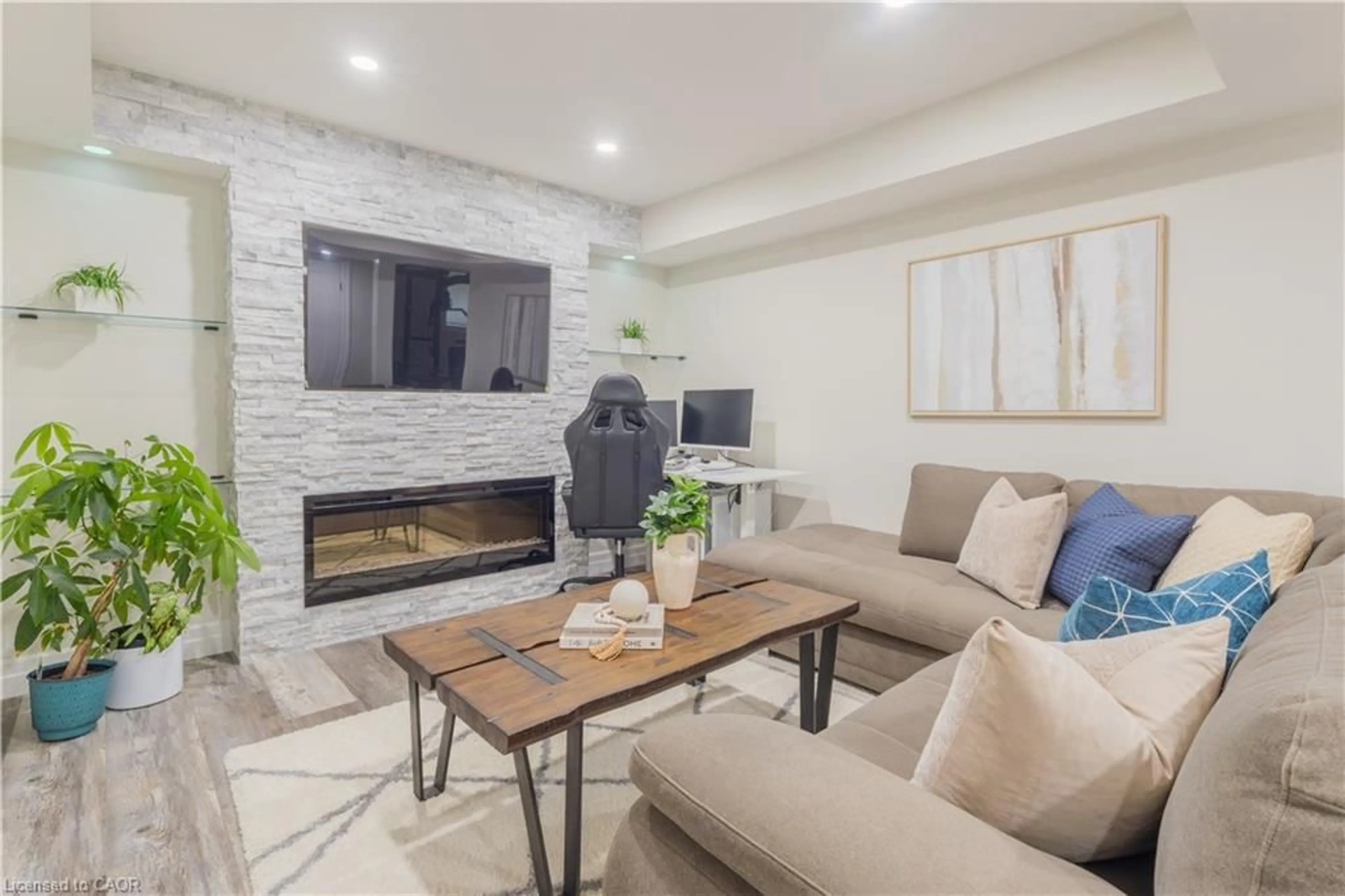 Living room with furniture, ceramic/tile floor for 178 Huck Cres, Kitchener Ontario N2N 0A3
