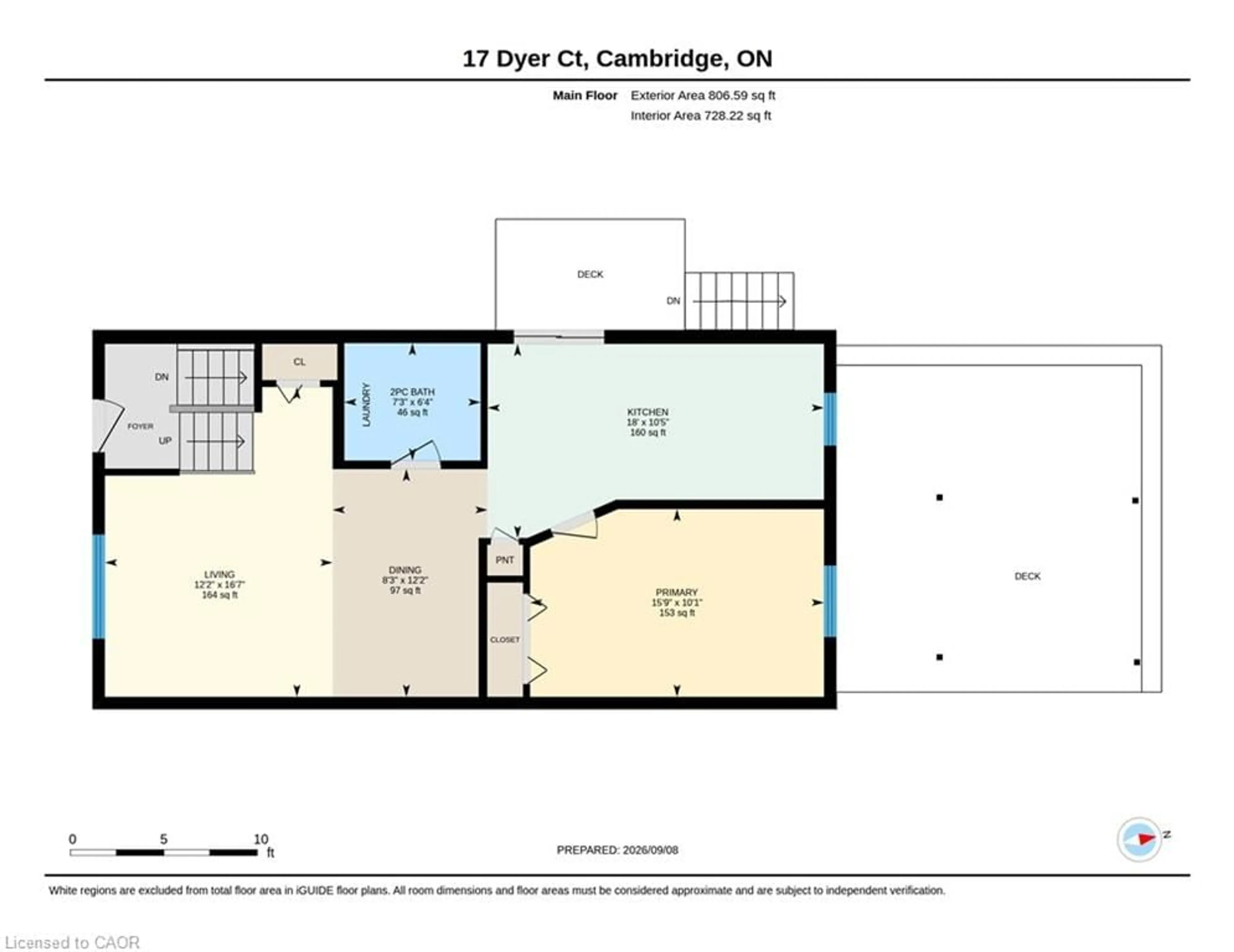 Floor plan for 17 Dyer Crt, Cambridge Ontario N3C 4B8