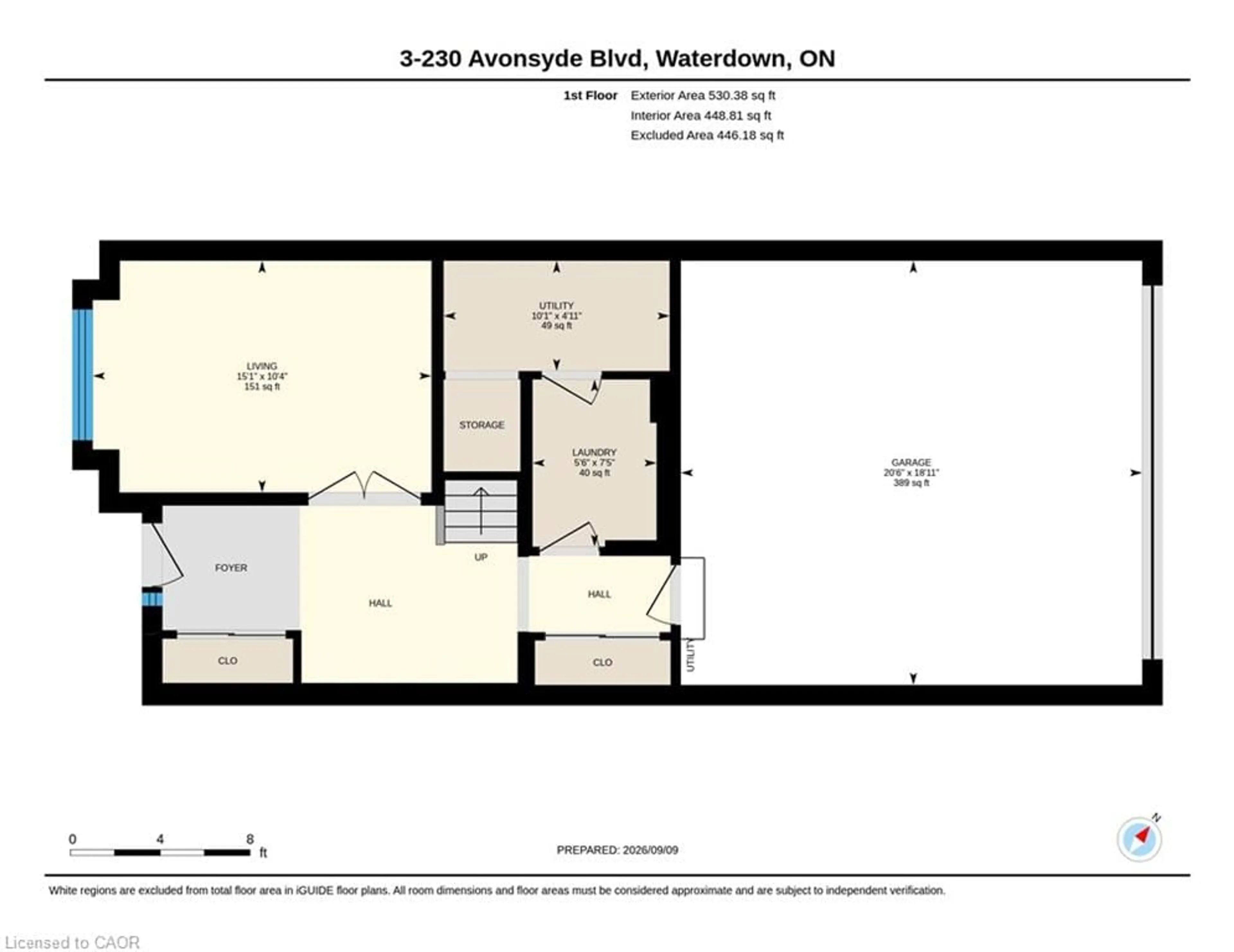 Floor plan for 230 Avonsyde Blvd #3, Waterdown Ontario L8B 1T9