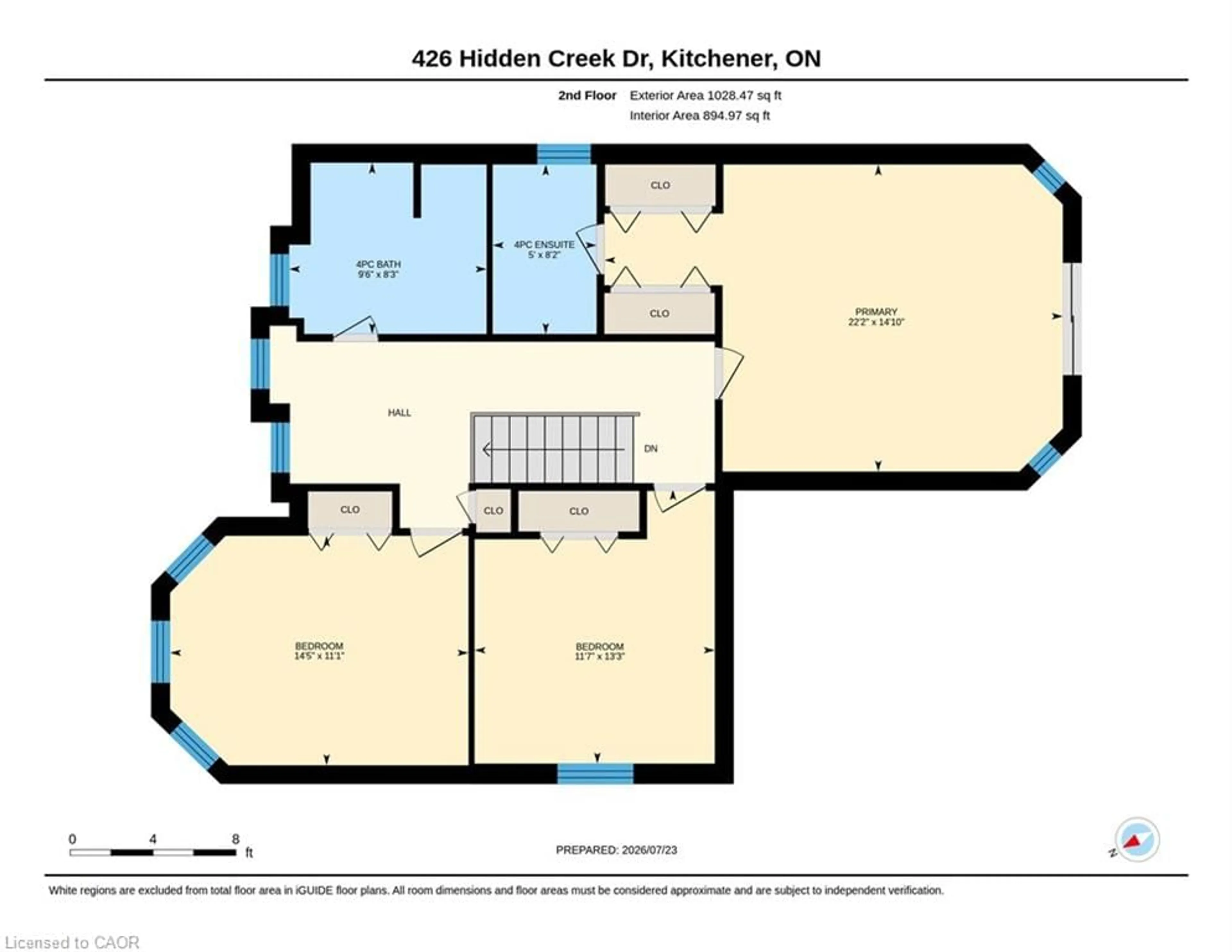 Floor plan for 426 Hidden Creek Dr, Kitchener Ontario N2N 3N2