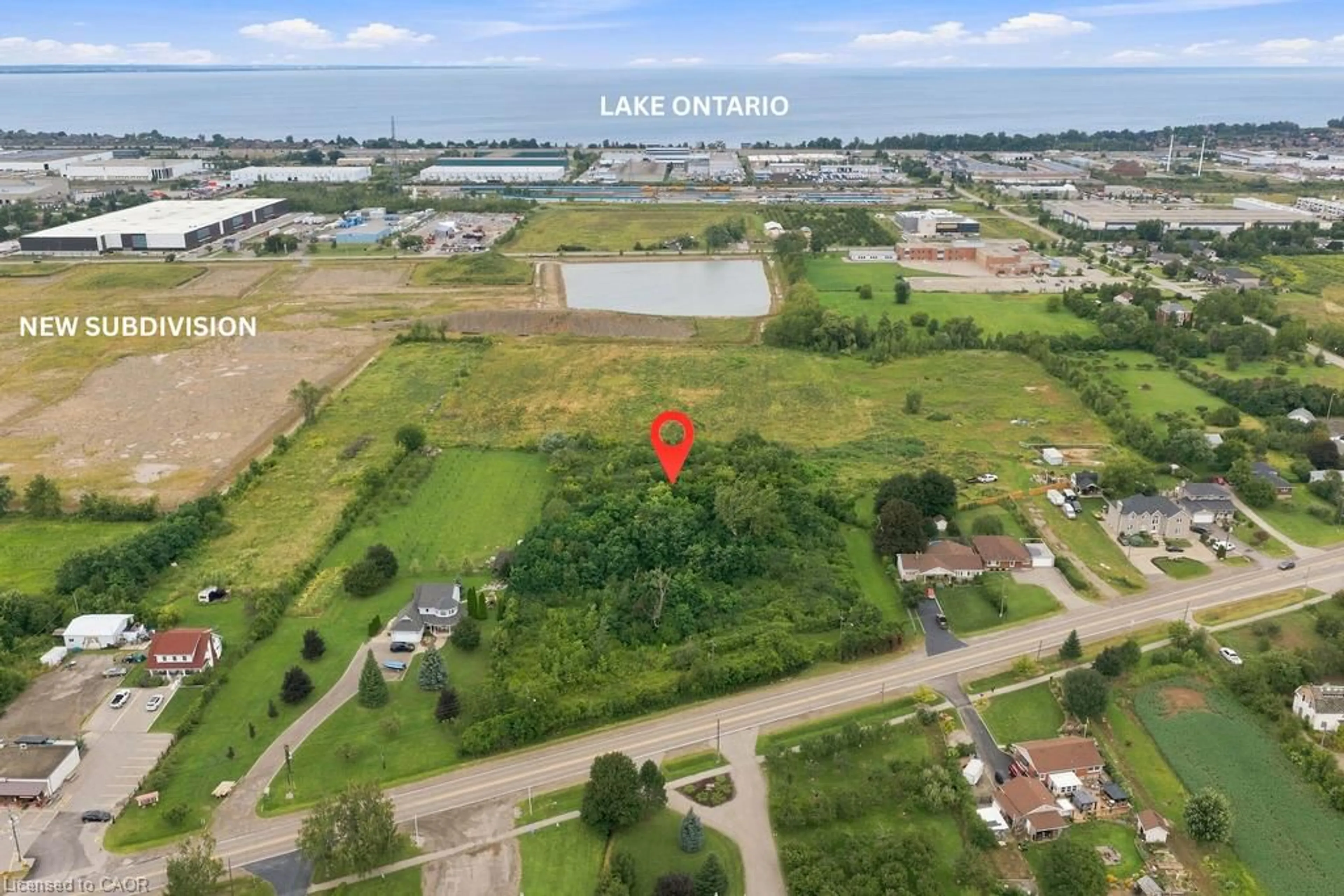 A pic from outside/outdoor area/front of a property/back of a property/a pic from drone, water/lake/river/ocean view for 1109 Highway 8, Stoney Creek Ontario L8E 5H8