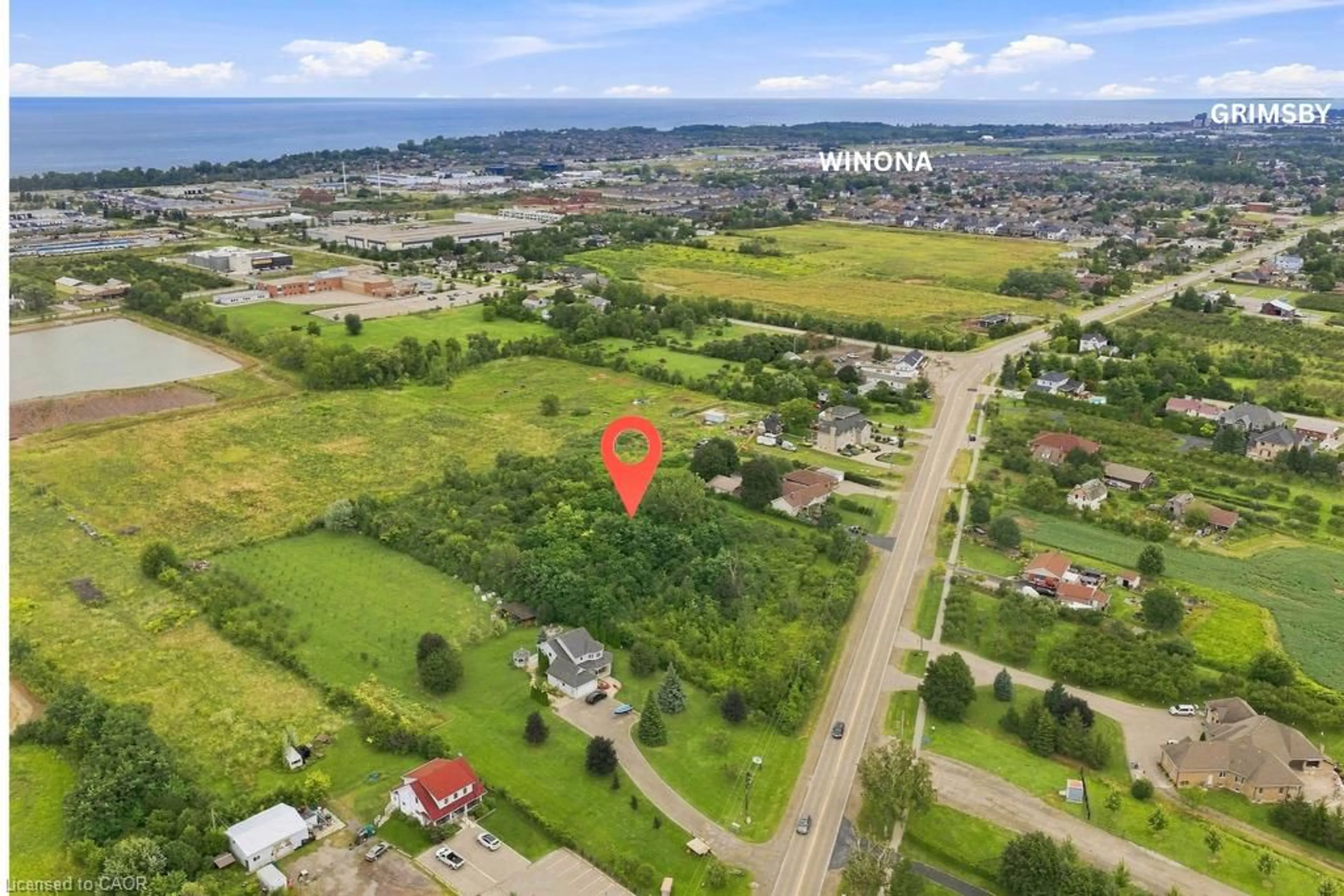 A pic from outside/outdoor area/front of a property/back of a property/a pic from drone, water/lake/river/ocean view for 1109 Highway 8, Stoney Creek Ontario L8E 5H8