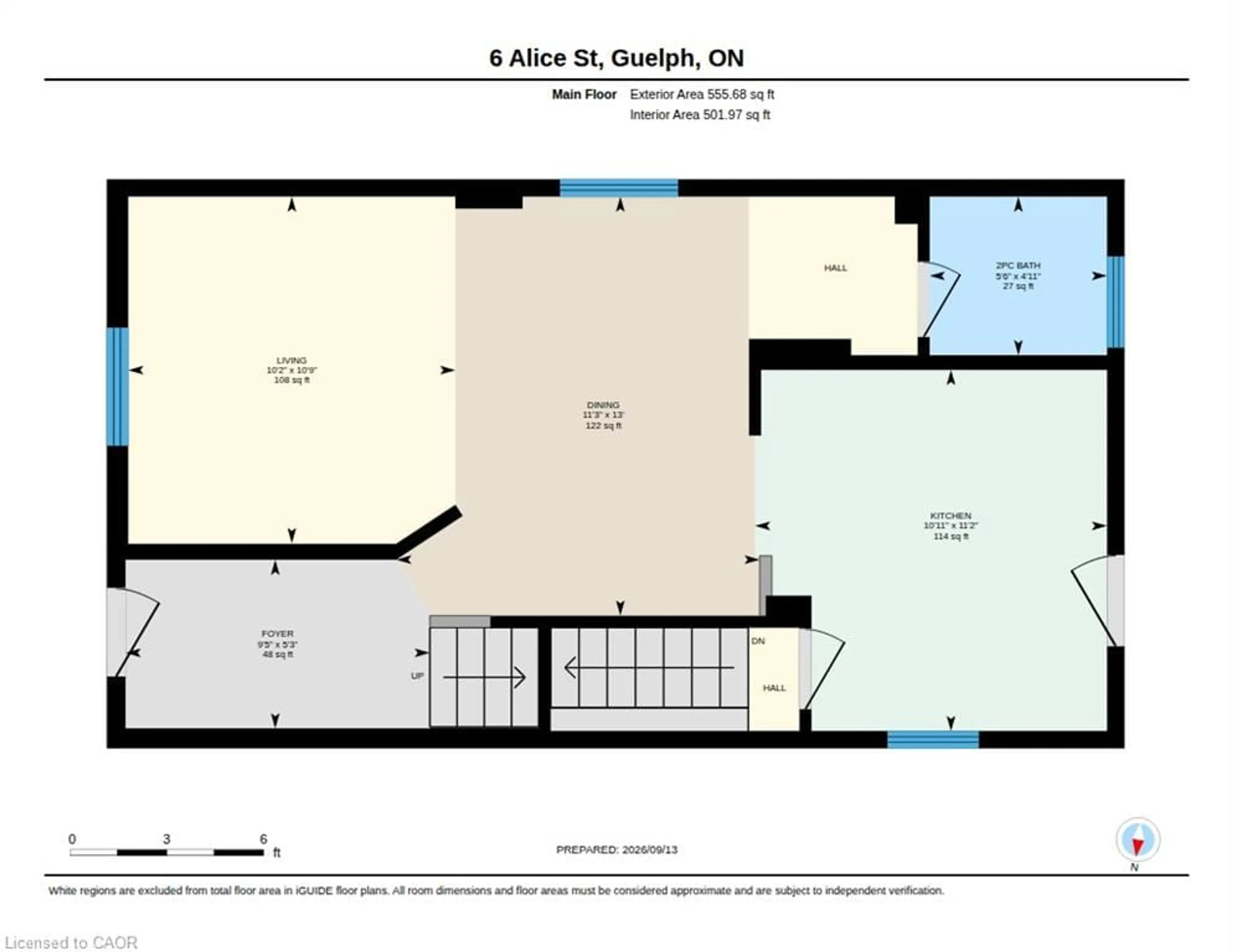 Floor plan for 6 Alice St, Guelph Ontario N1E 2Z6