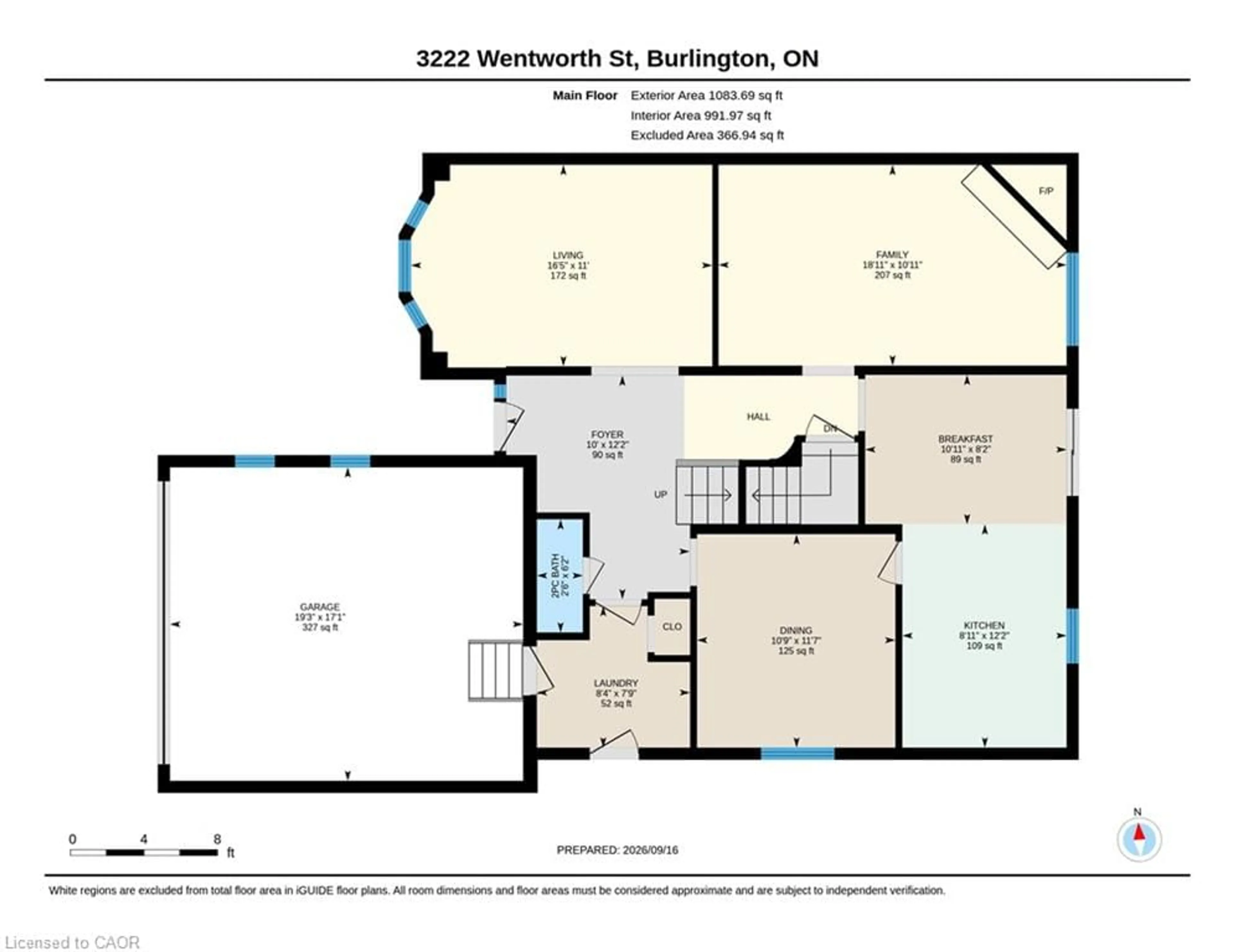 Floor plan for 3222 Wentworth St, Burlington Ontario L7M 2N4