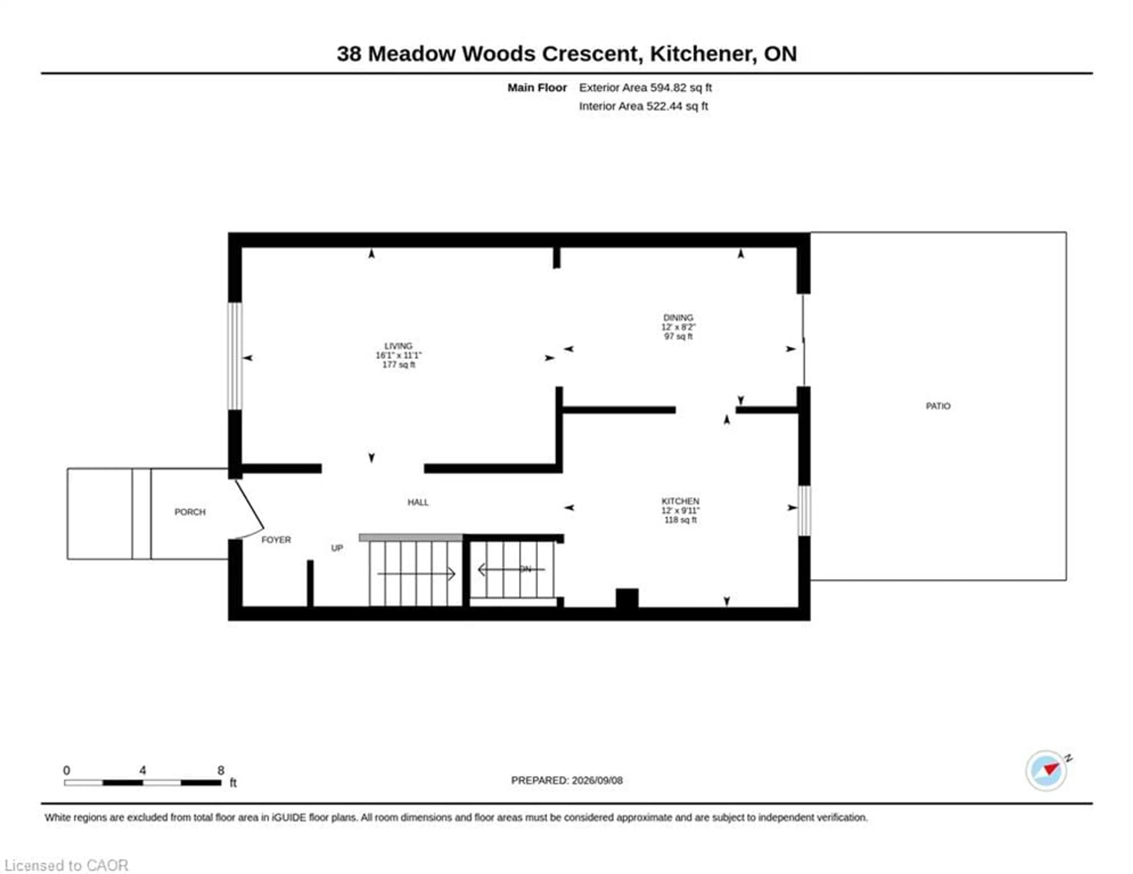 Floor plan for 38 Meadow Woods Cres, Kitchener Ontario N2N 1S5