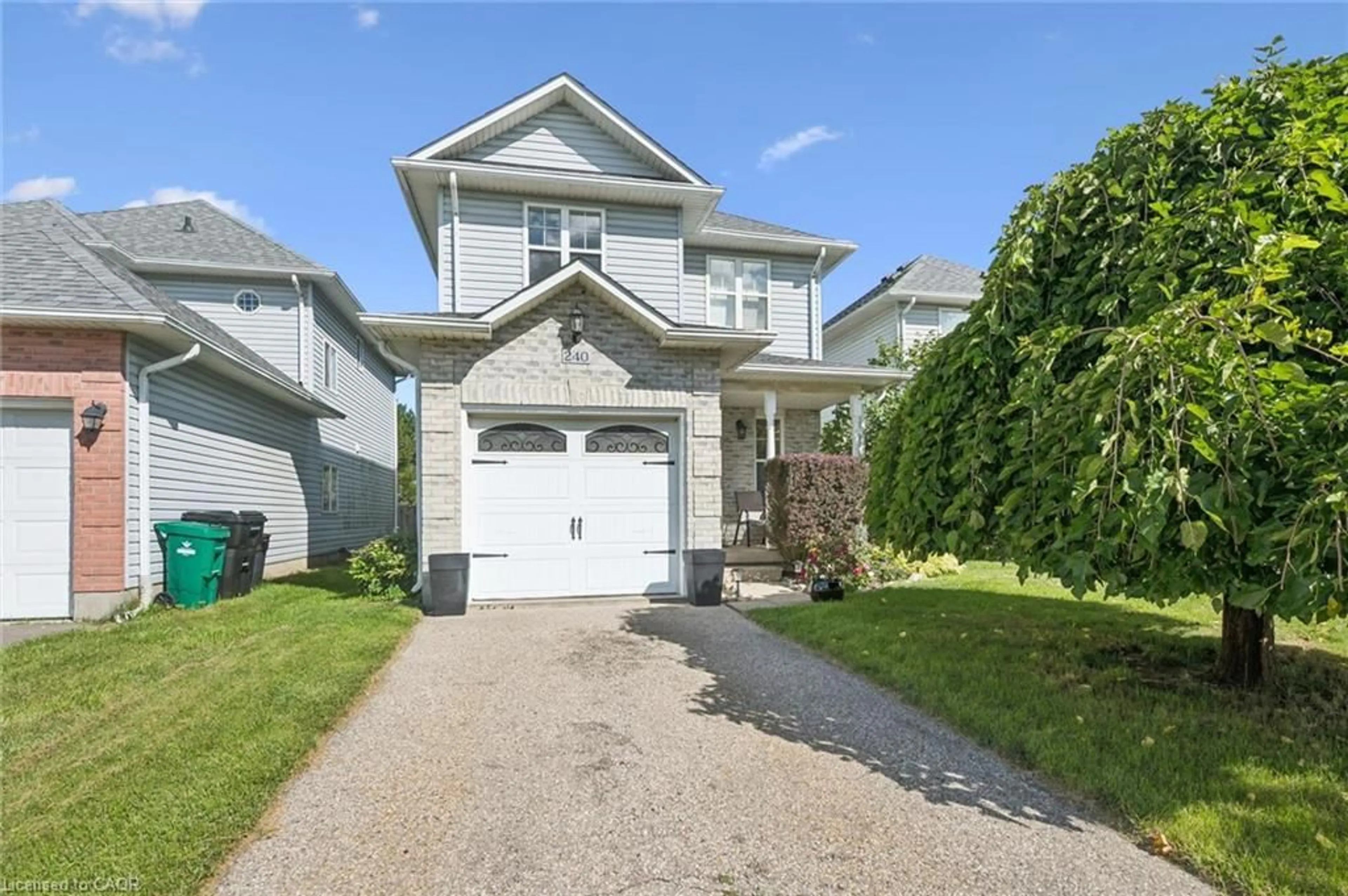 Home with vinyl exterior material, street for 240 Hilltop Dr, Ayr Ontario N0B 1E0