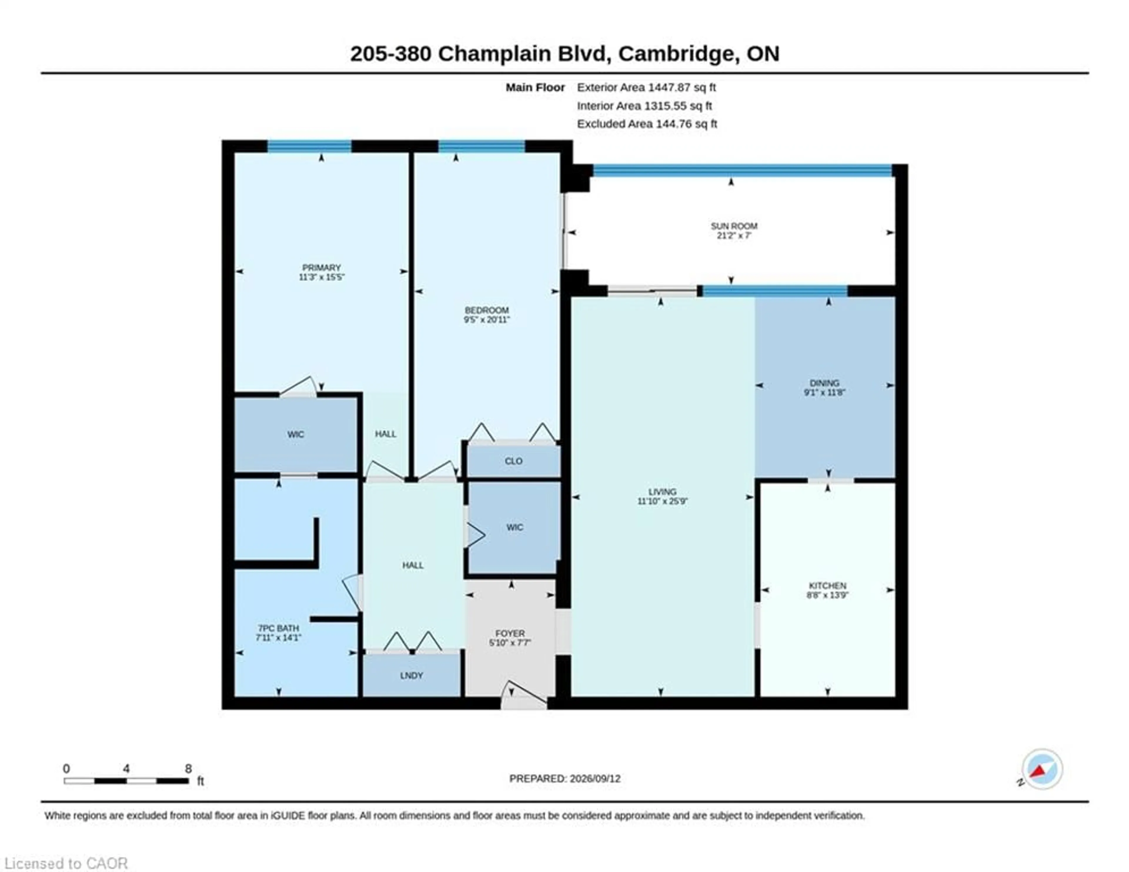 Floor plan for 380 Champlain Blvd #205, Cambridge Ontario N1R 7J6