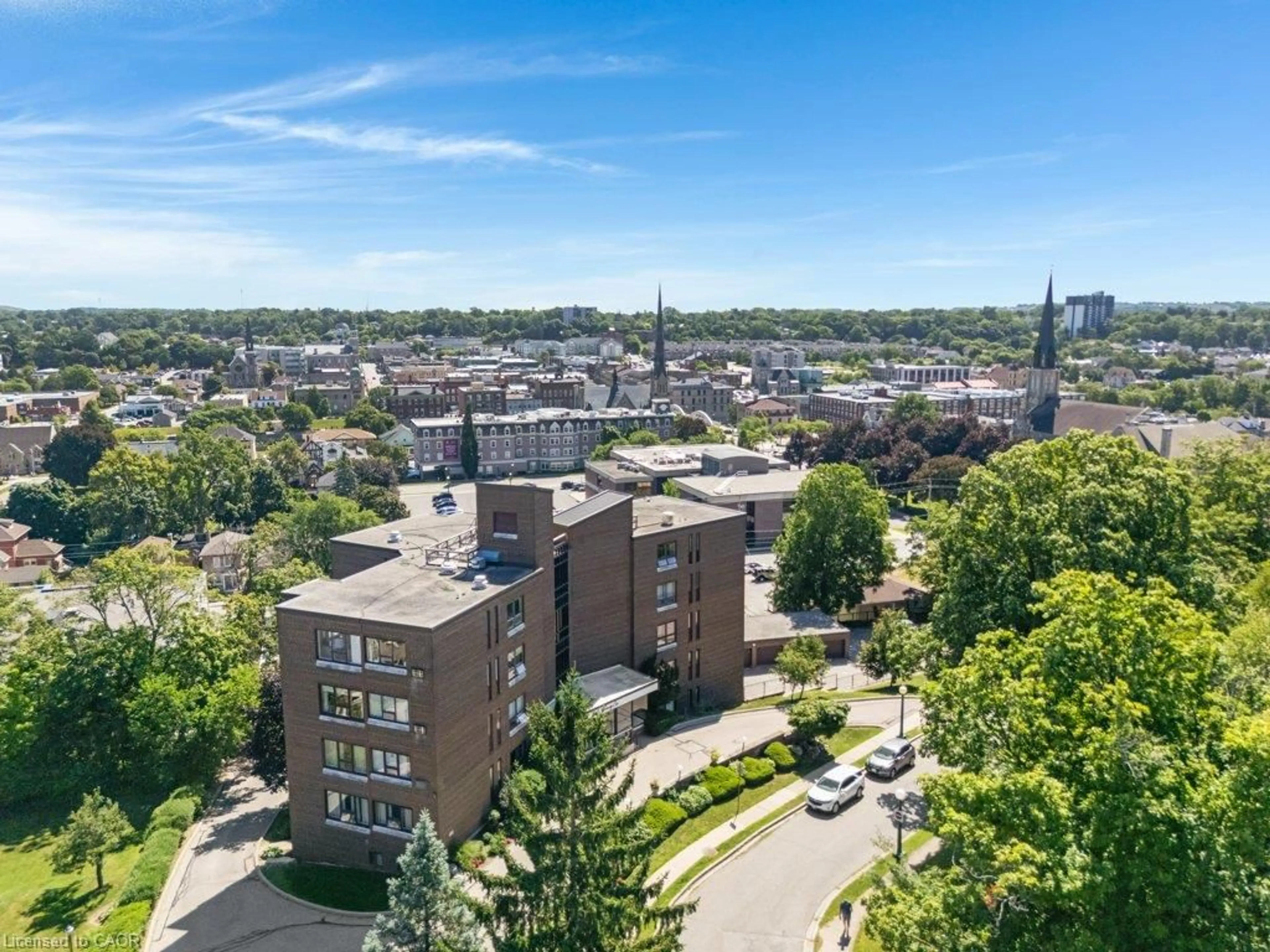 A pic from outside/outdoor area/front of a property/back of a property/a pic from drone, city buildings view from balcony for 26 Wentworth Ave #2 S, Cambridge Ontario N1S 1G6