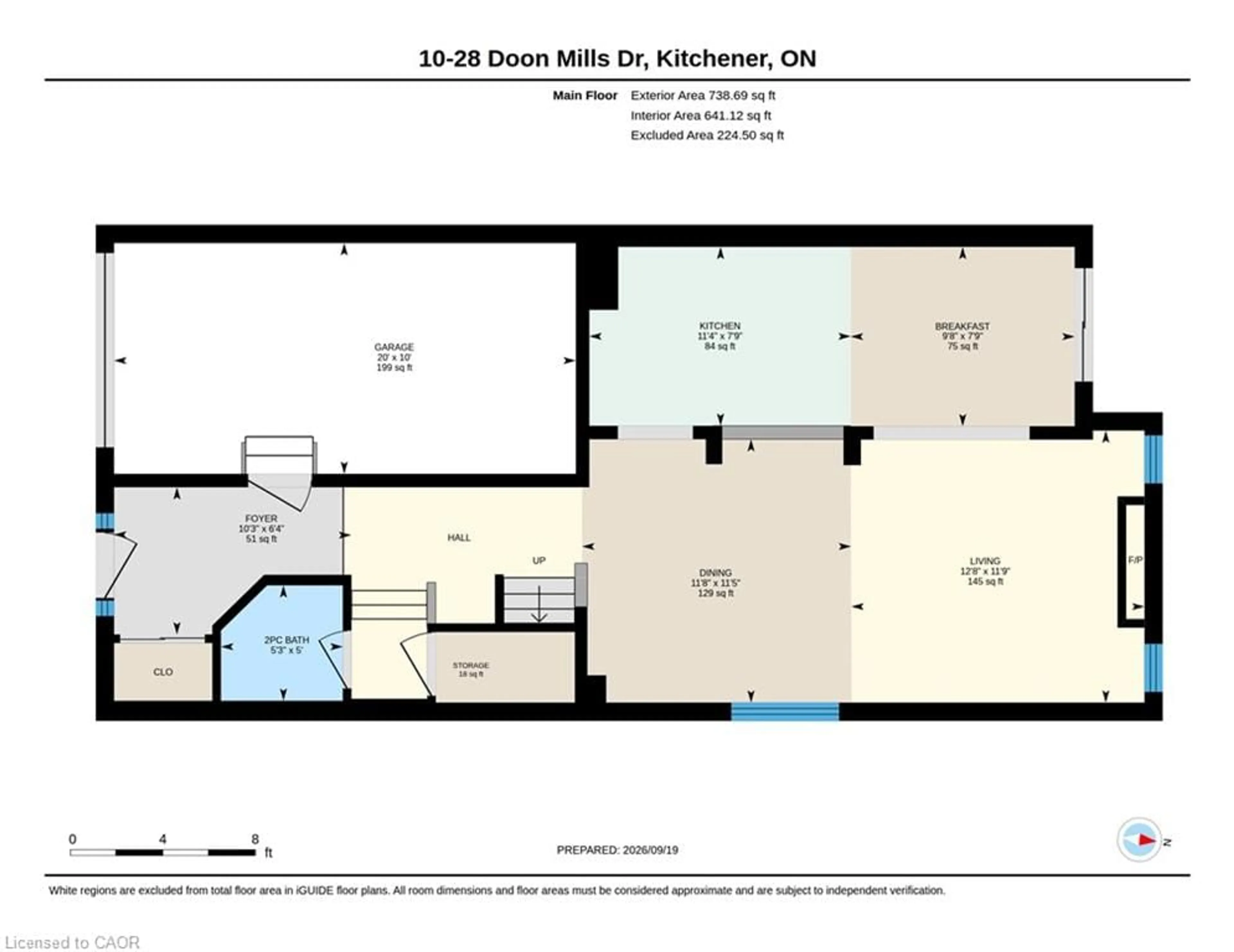 Floor plan for 28 Doon Mills Dr #10, Kitchener Ontario N2P 2W9