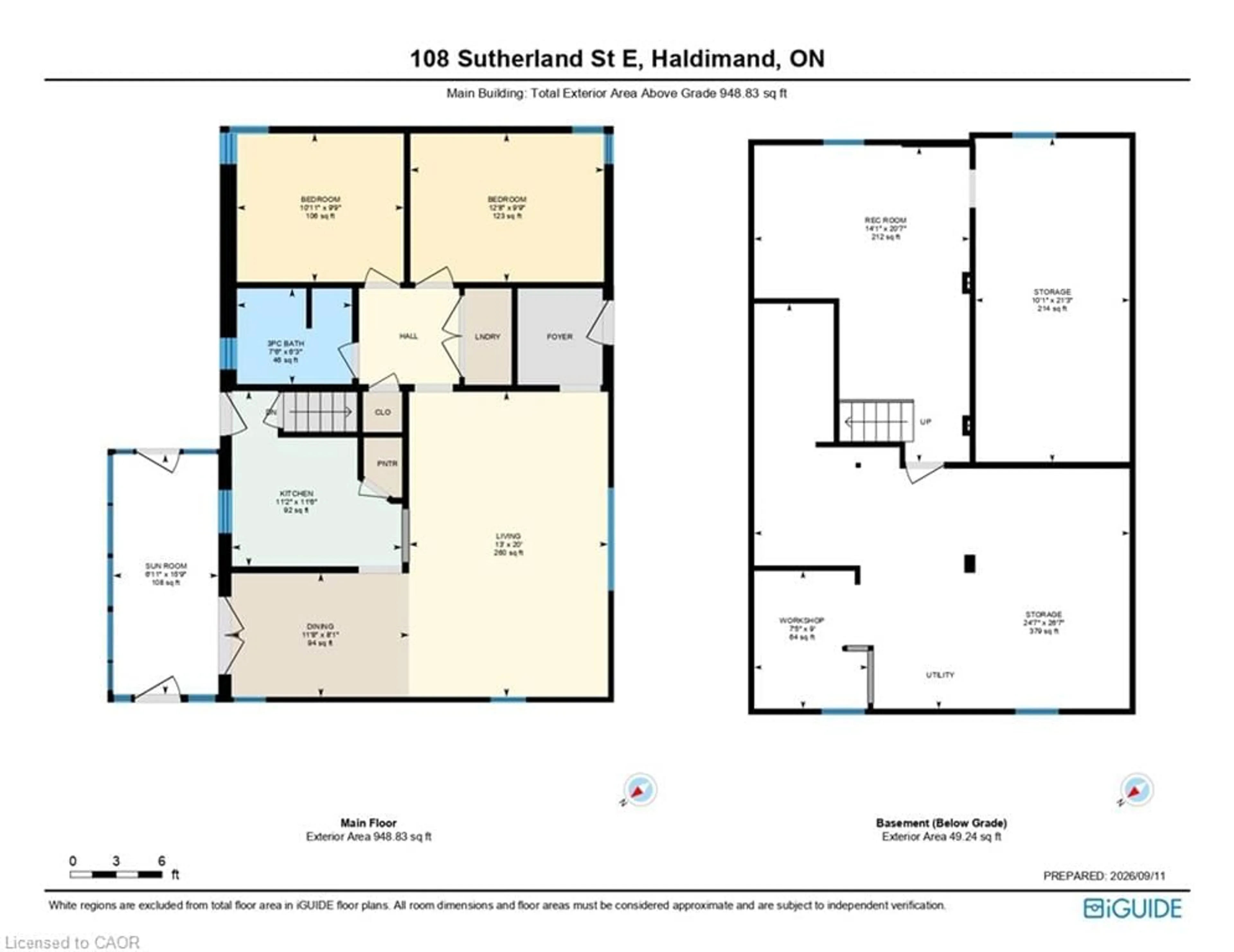 Floor plan for 108 Sutherland St, Caledonia Ontario N3W 1C6