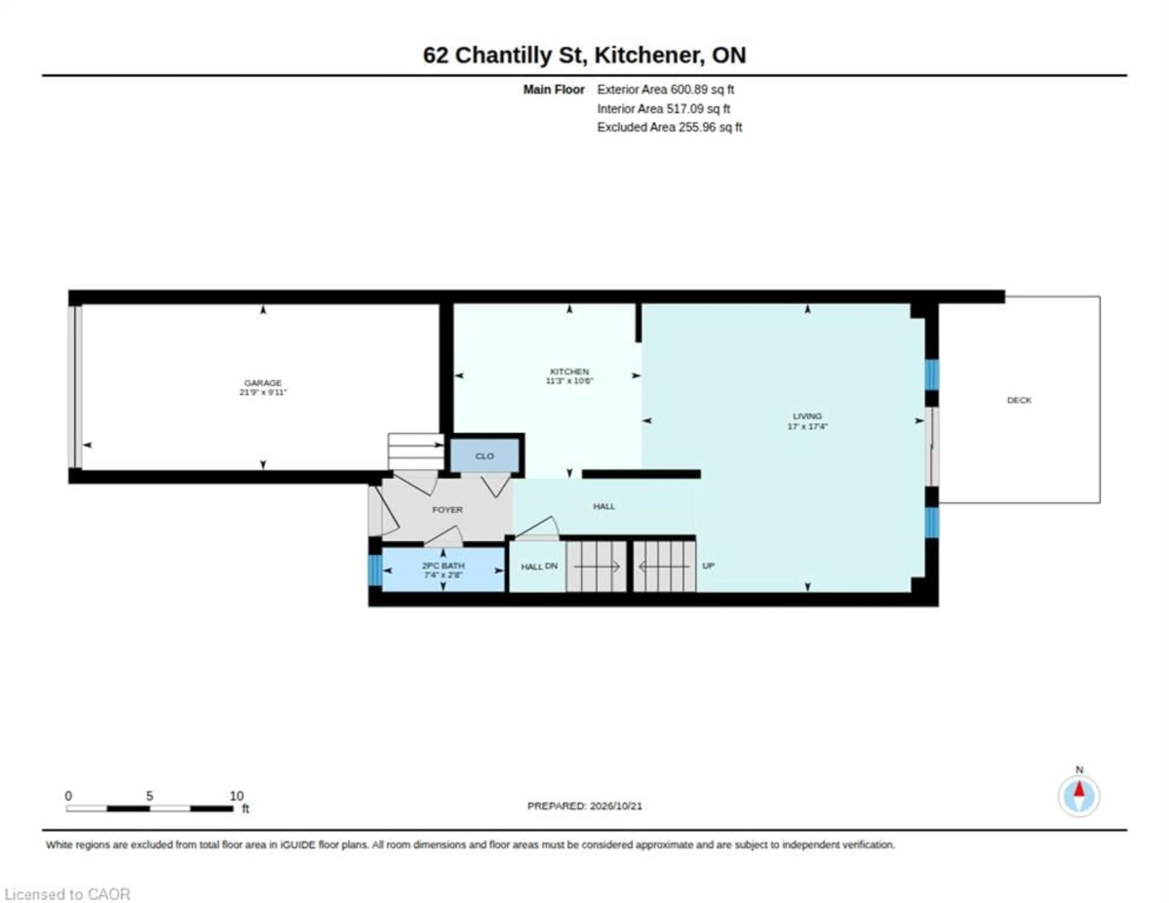 Floor plan for 62 Chantilly St, Kitchener Ontario N2R 1V3