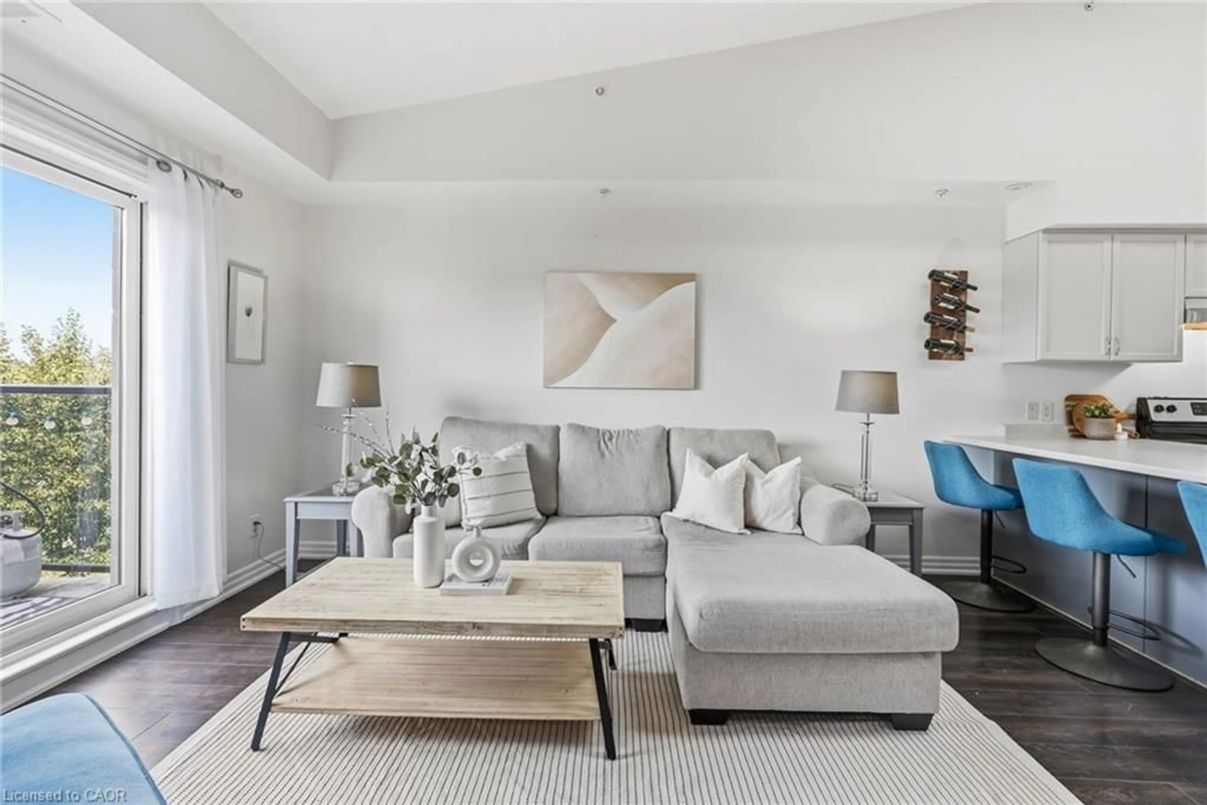 Living room with furniture, unknown for 170 Rockhaven Lane #321, Waterdown Ontario L8B 1B5